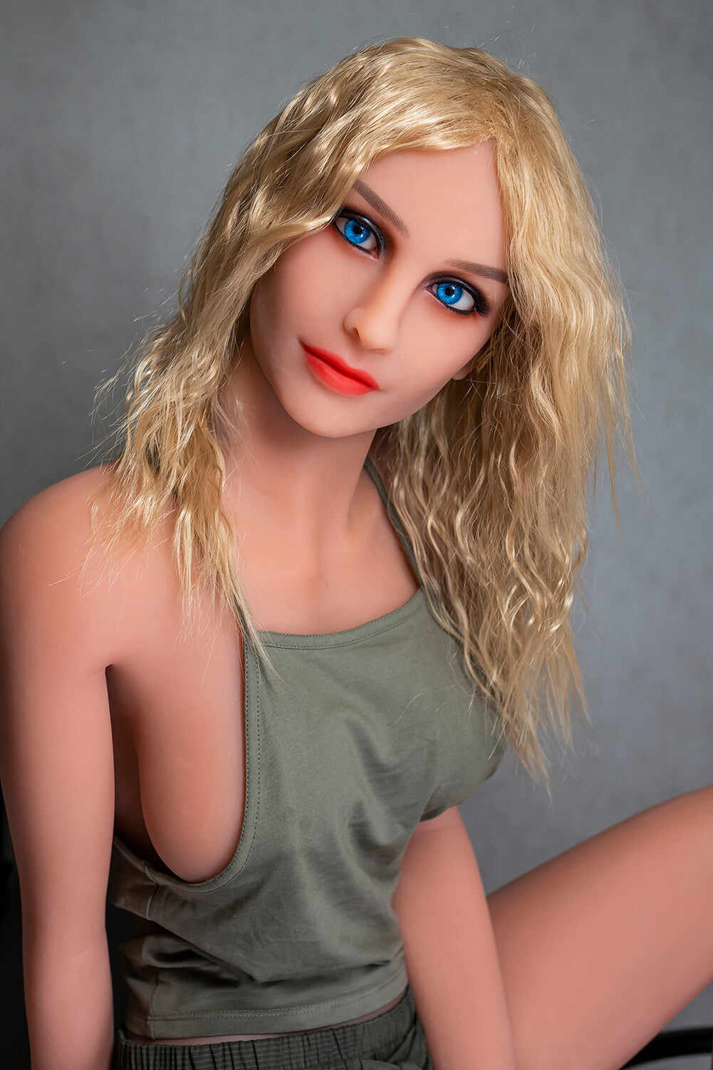 Doris 5ft45 / 166cm #216 Head TPE Blond Full Size Realistic Sex Doll With Flat Chest