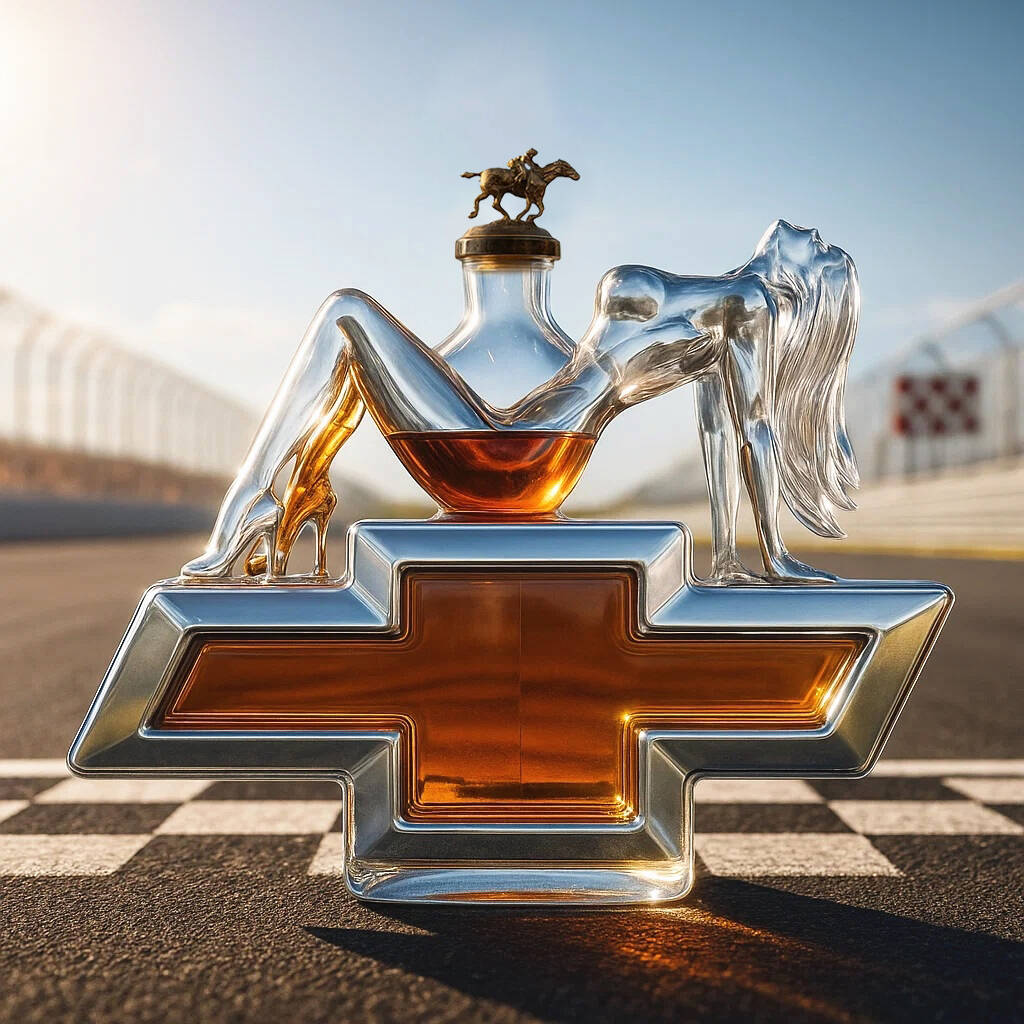 Chevrolet＆Beauty Whiskey Bottle