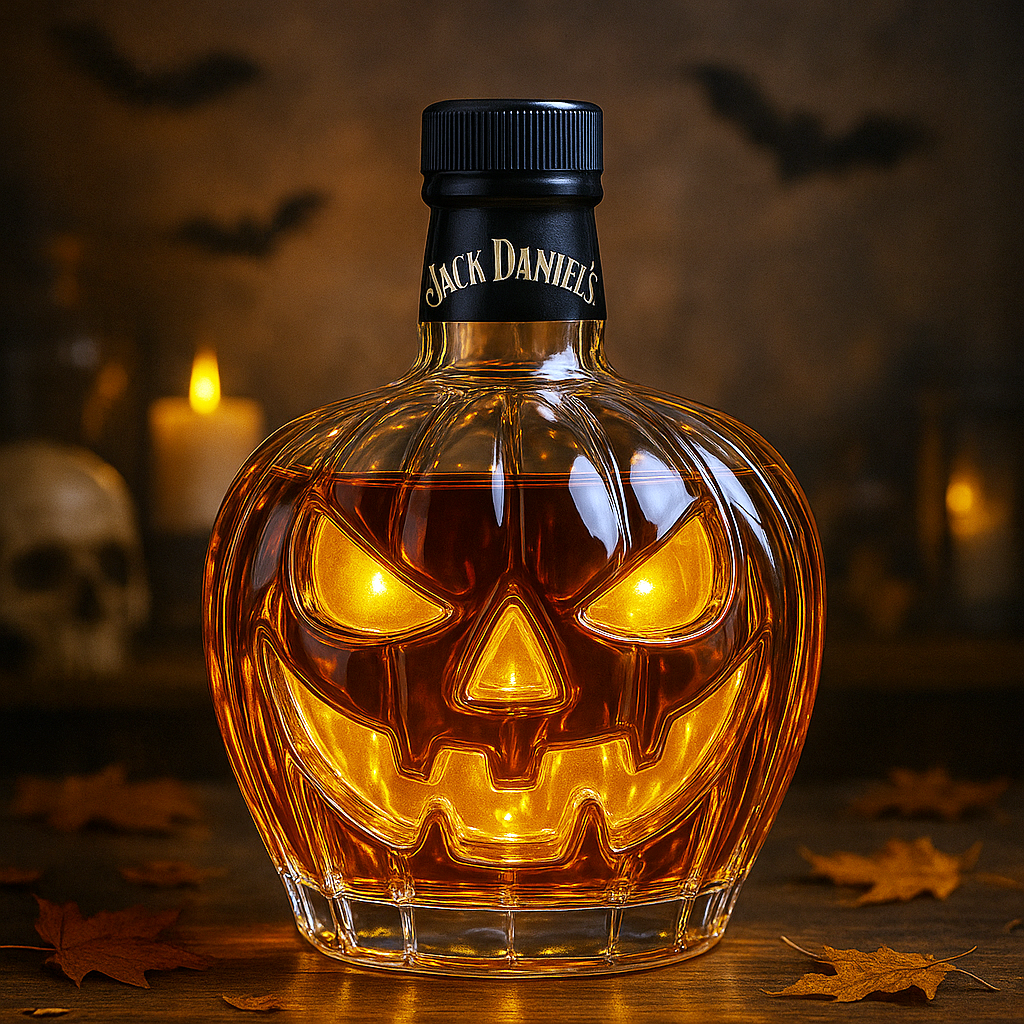 Jack-O'-Lantern Whiskey Bottle