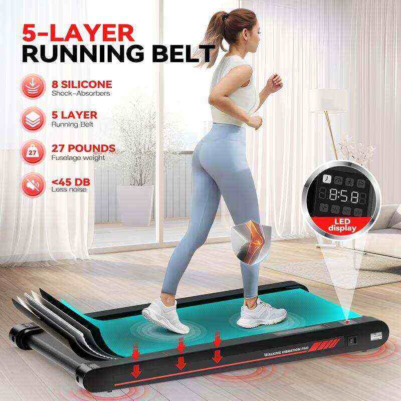 Walking Vibration Pad P1,Vibrating Plate, Remote Control & APP, Lightweight Under Desk Treadmills For Home & Office,Servo Motor Technology, 3 in 1 Portable Walking Pad Treadmill, 22 Lbs Fitness Equipment