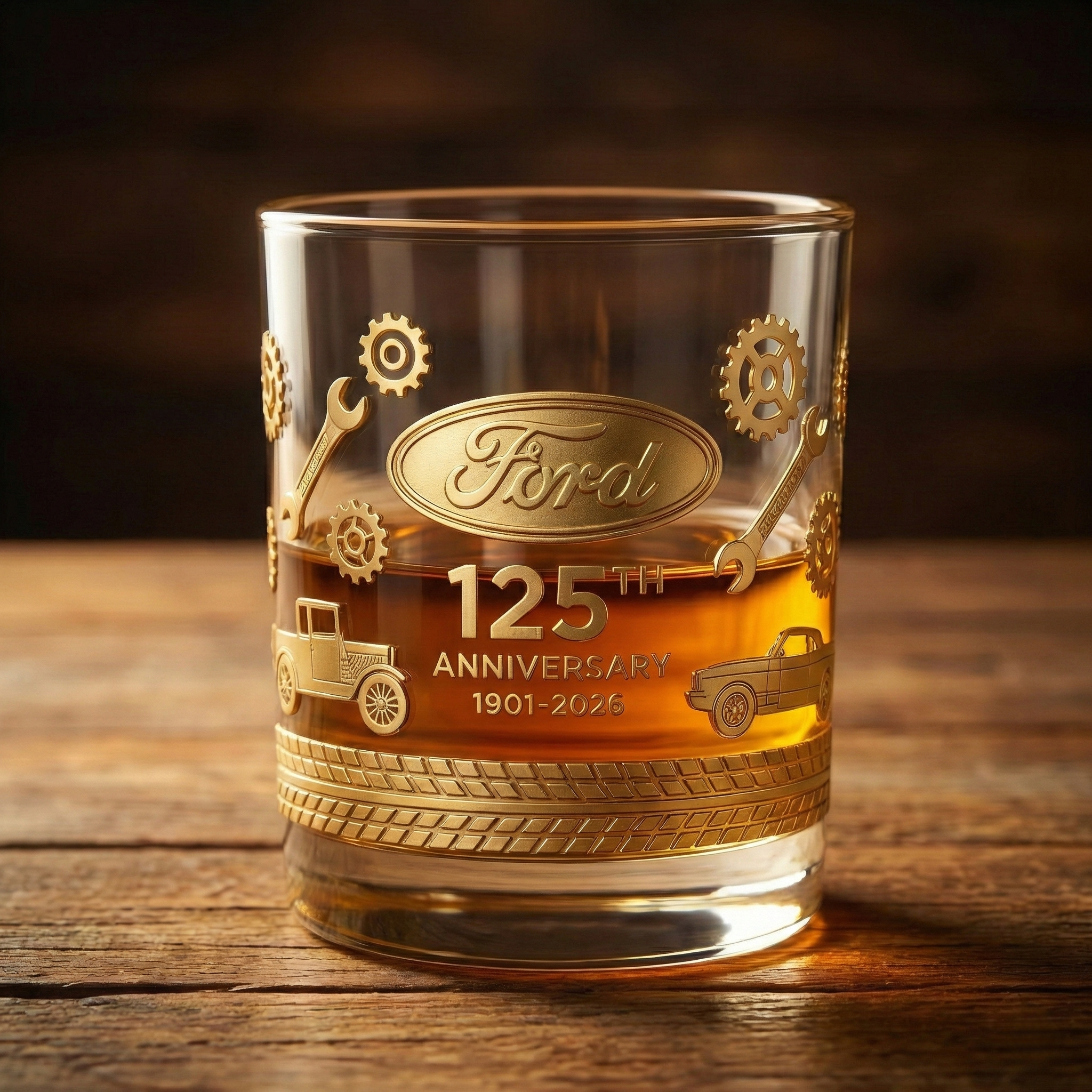 Ford 125th Anniversary Heritage Whiskey Glass