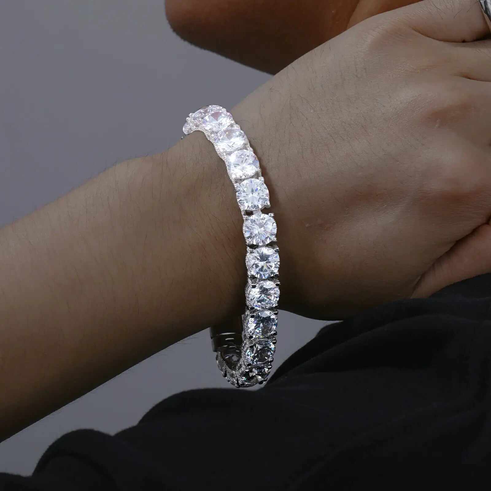 10mm S925 Moissanite Iced Out Tennis Bracelet