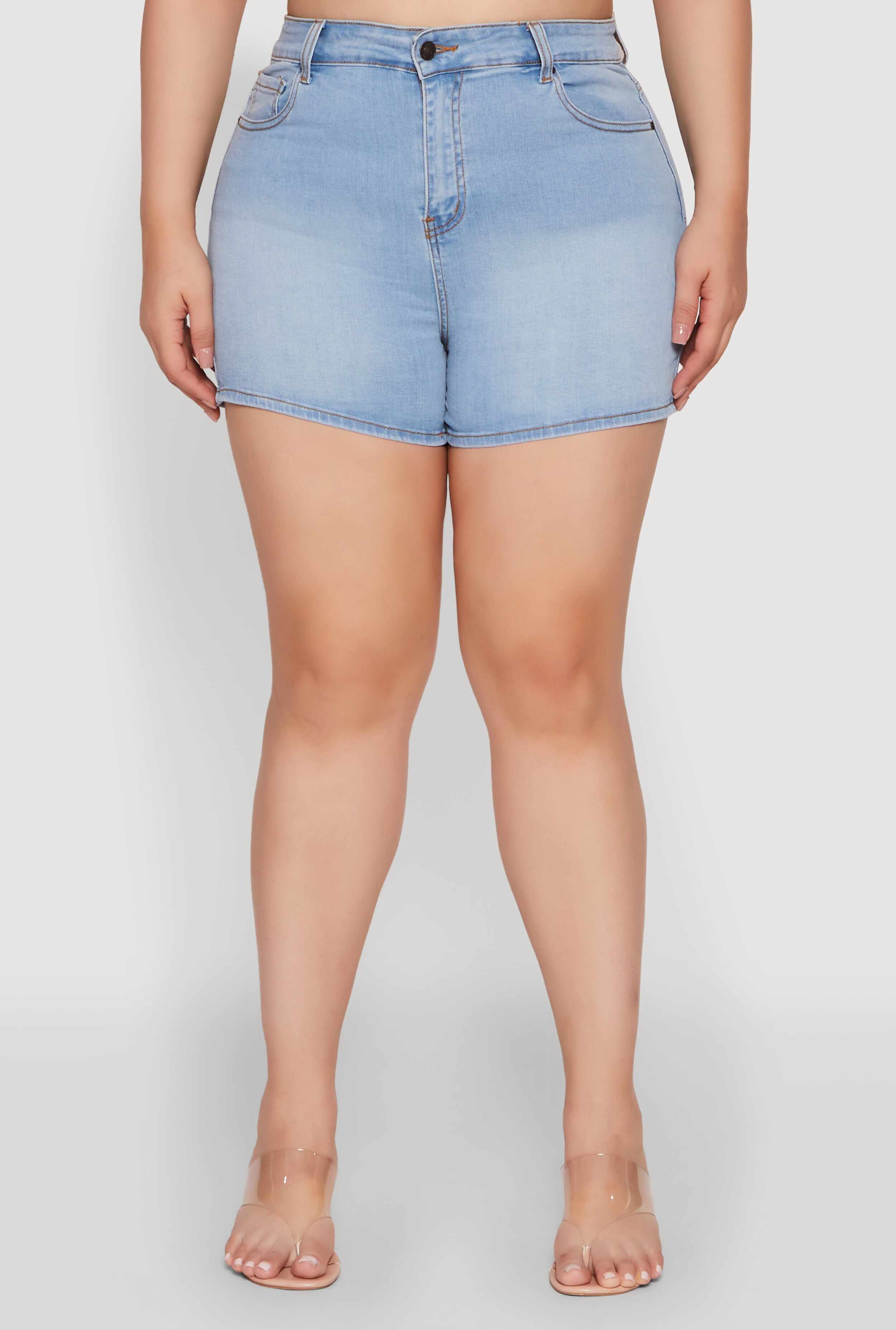 Plus Size WAX Basic Denim Shorts with Stretch
