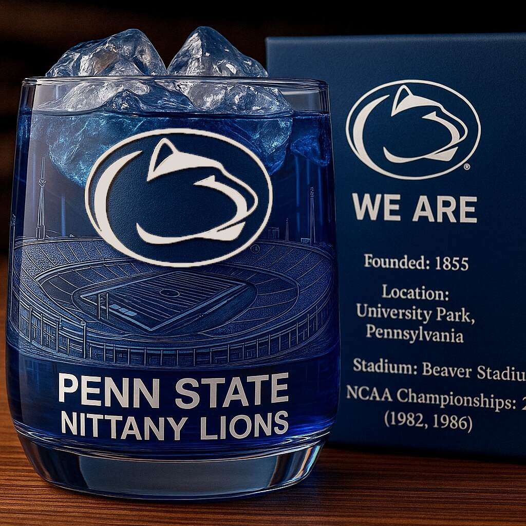 Penn State Nittany Lions Rocks Glass