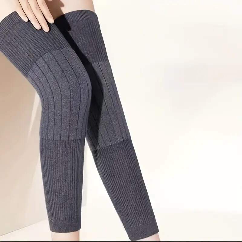 Unisex Winter Knit Plush Knee Braces Leg Warmer Men Women Thicken Knee Pads Sleeves Thermal Knee Warmers