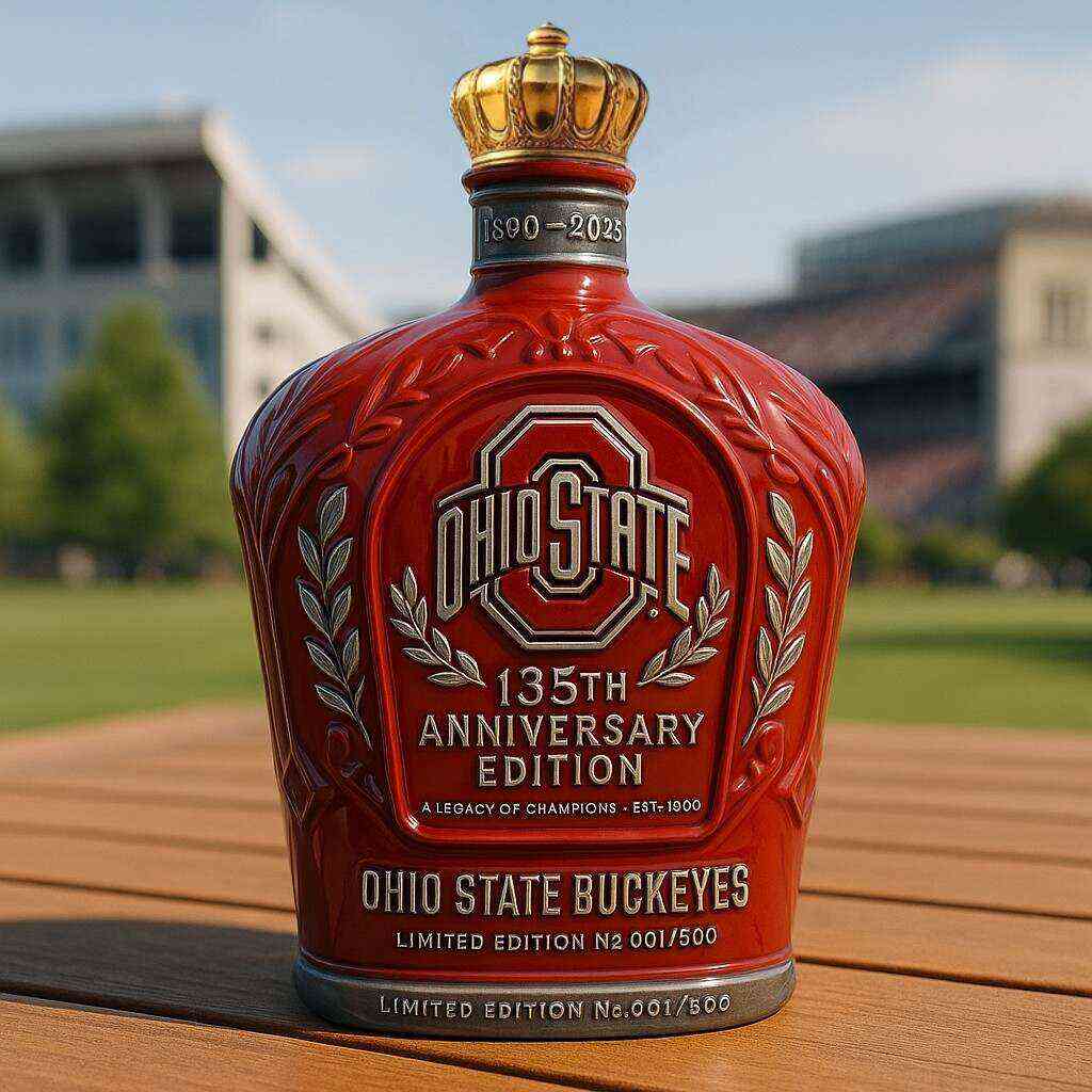 Ohio State Buckeyes 135th Anniversary Whiskey Bottle