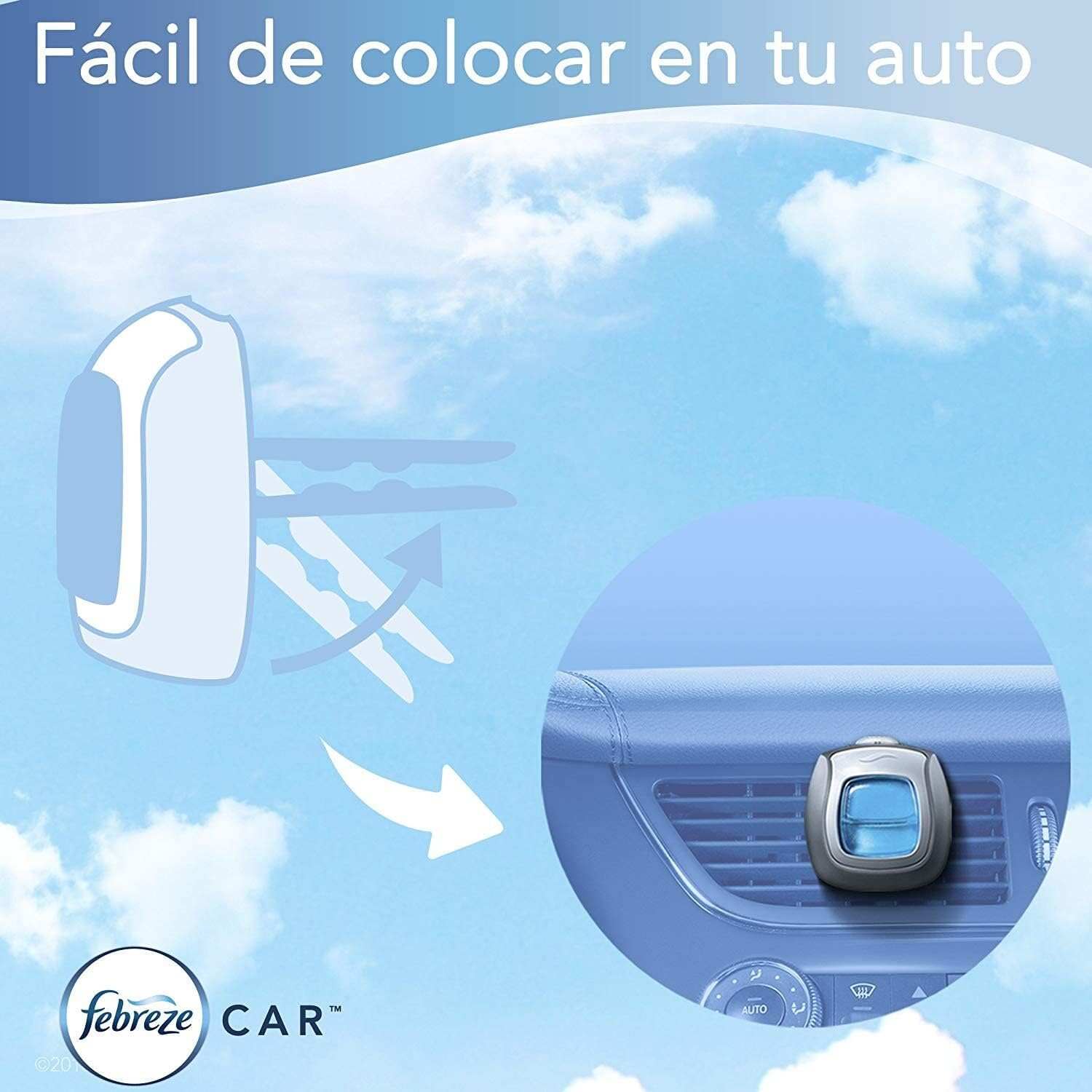 Febreze Car Air Fresheners, New Car Scent, Odor Eliminator for Strong Odors Car Vent Clips (2 Count)