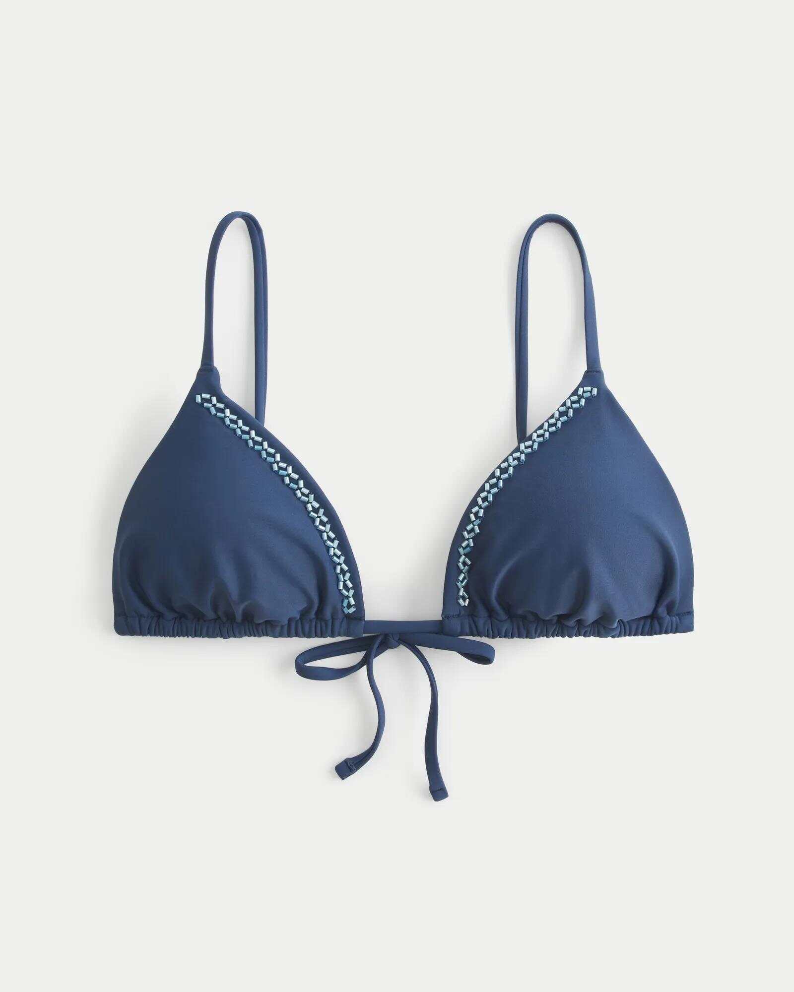Embellished Triangle Bikini Top