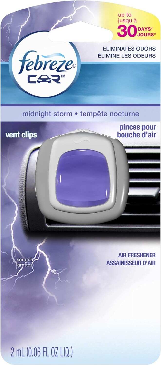 Febreze Car Air Fresheners, New Car Scent, Odor Eliminator for Strong Odors Car Vent Clips (2 Count)