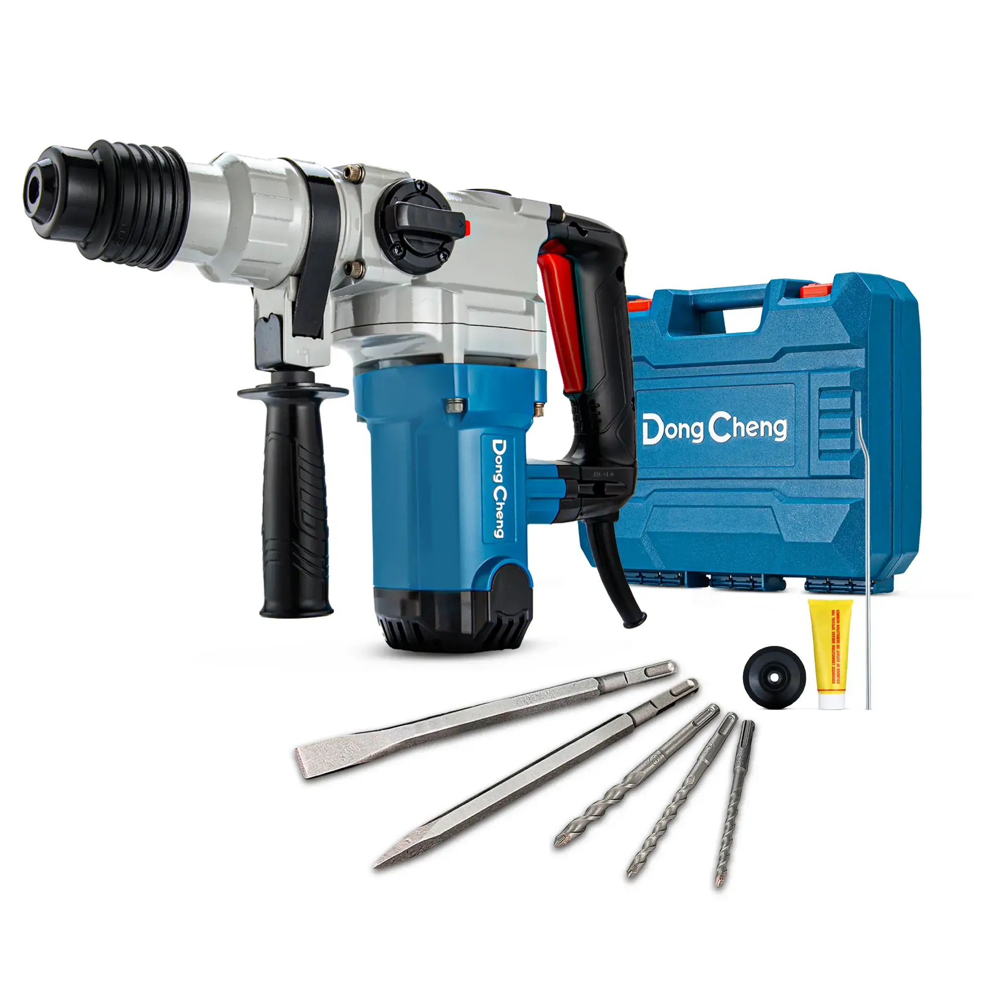 【5-year warranty】1-1/8 Inch SDS-Plus Rotary Hammer Drill with Safety Clutch, 9.2 Amp Heavy Duty Corded Demolition Hammer for Concrete, 3.6 Joules, Including 3 Drill Bits, Flat Chisels and Point Chisels Power Tools