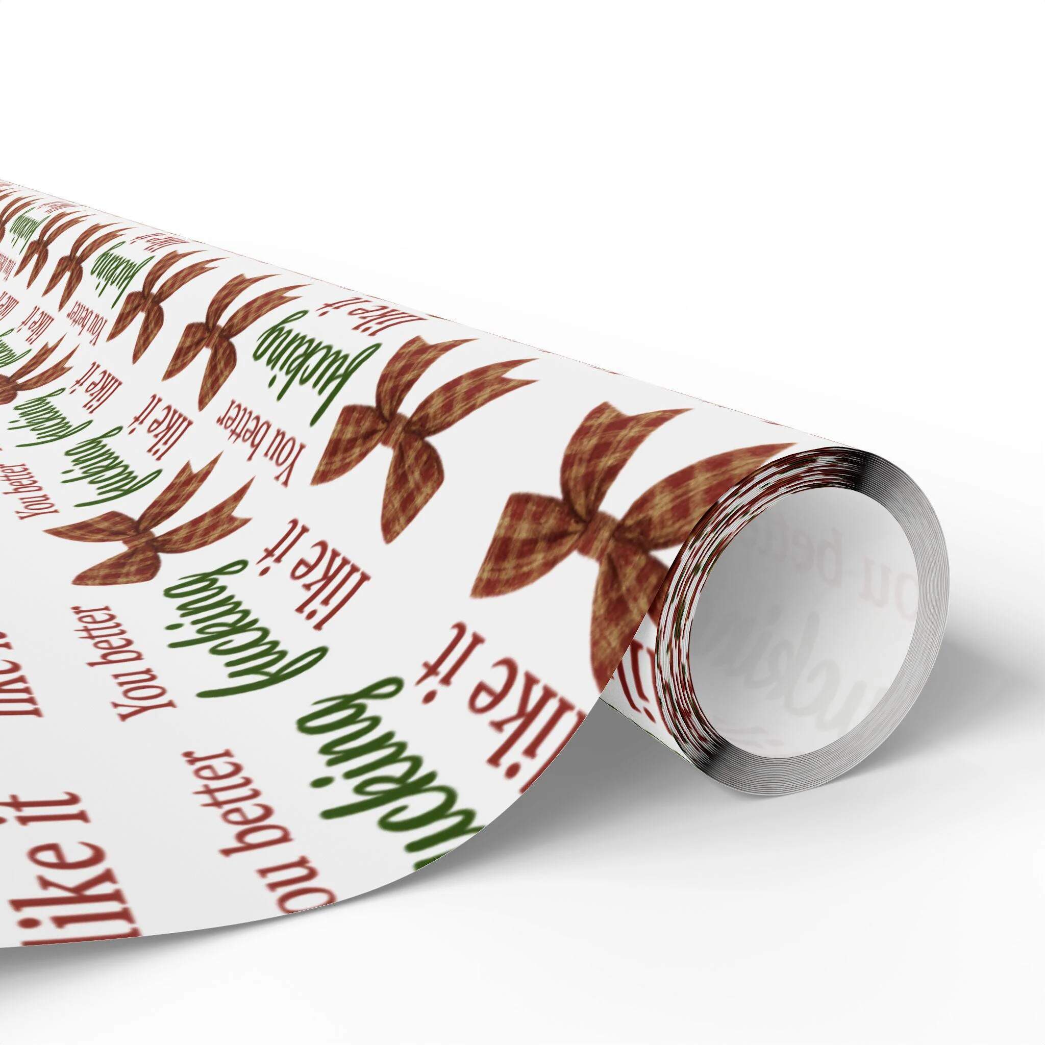 Funny Christmas Wrapping Paper | Sarcastic Plaid Bows