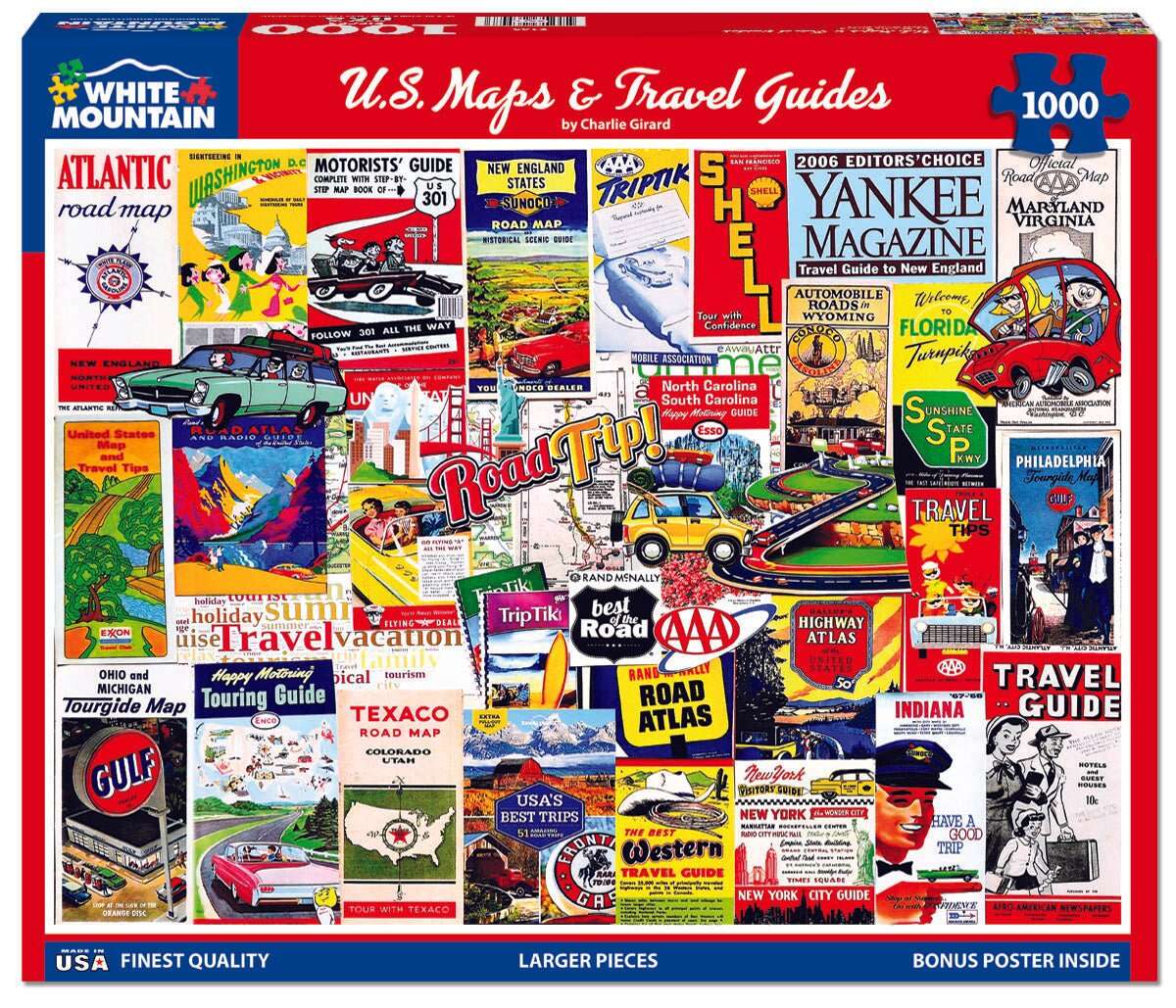 US Maps & Travel Guides (2163pz) - 1000 Piece Jigsaw Puzzle