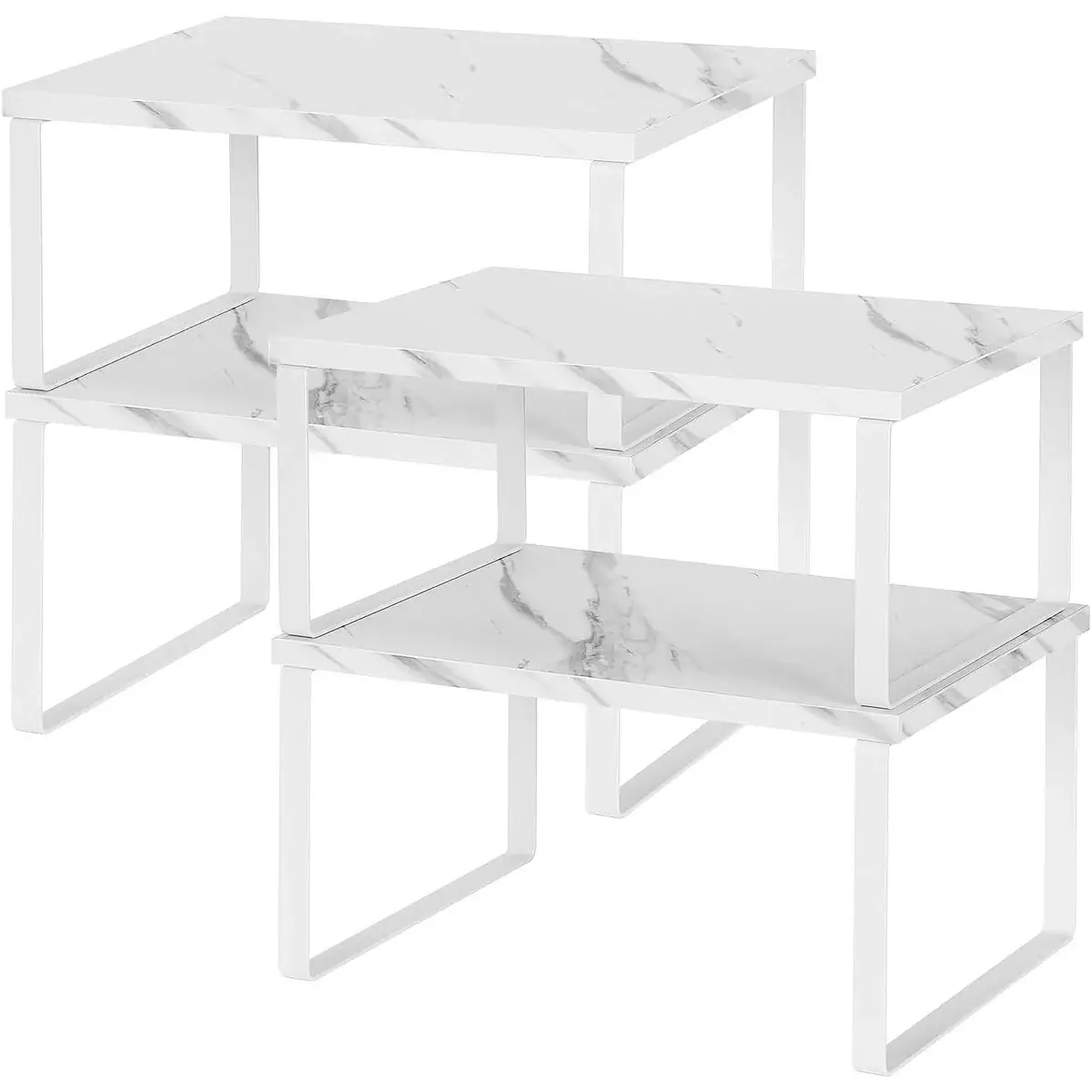 Stackable Kitchen Cabinet Shelves Organizer