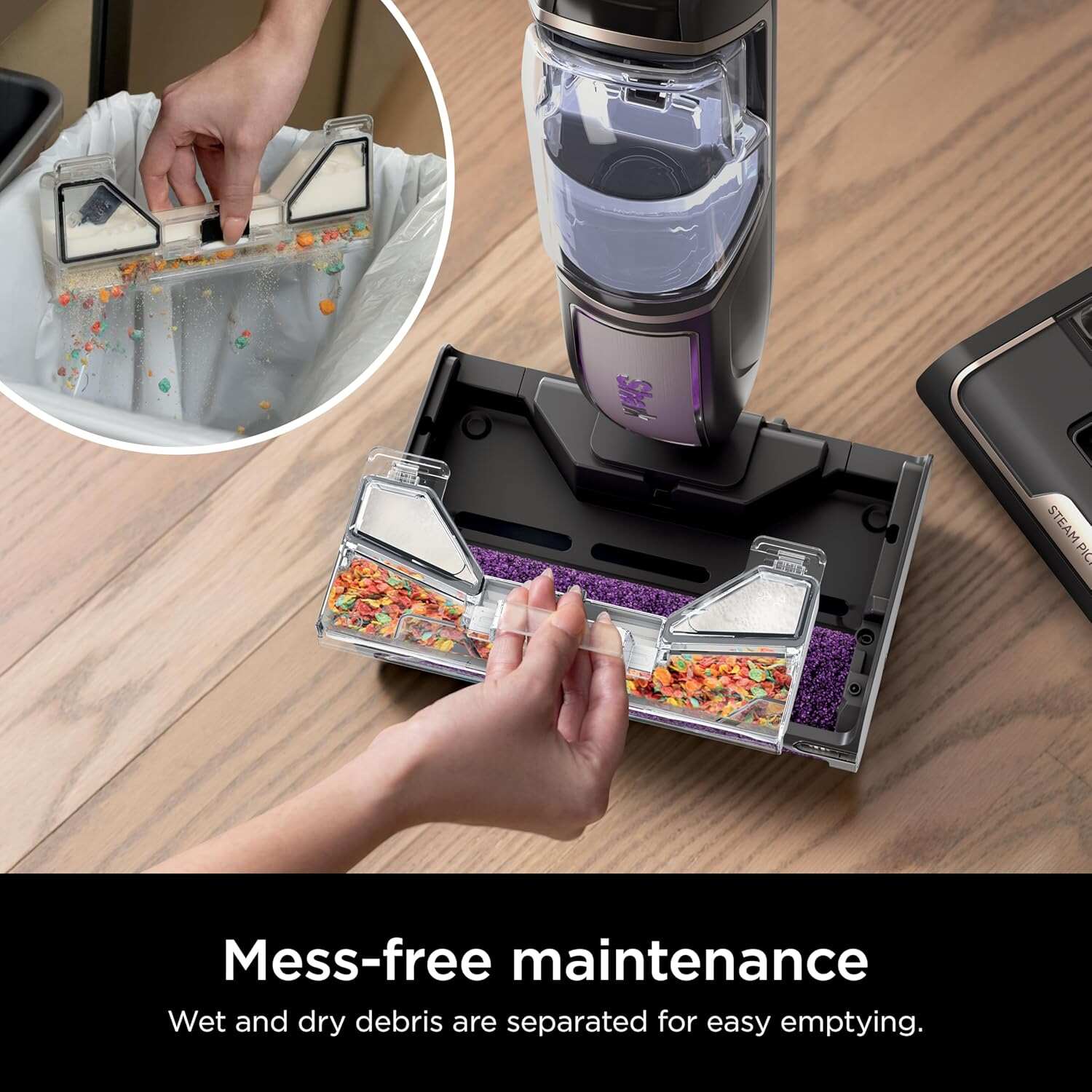 SD201 Steam Pickup 3-in-1 Steam Mop Picks Up Debris, Deep Scrubs, & Steam Sanitizes All At Once, Lightweight Steam Cleaner for Home w/Sealed Hard Floors like Hardwood, Tile & Laminate (Renewed)