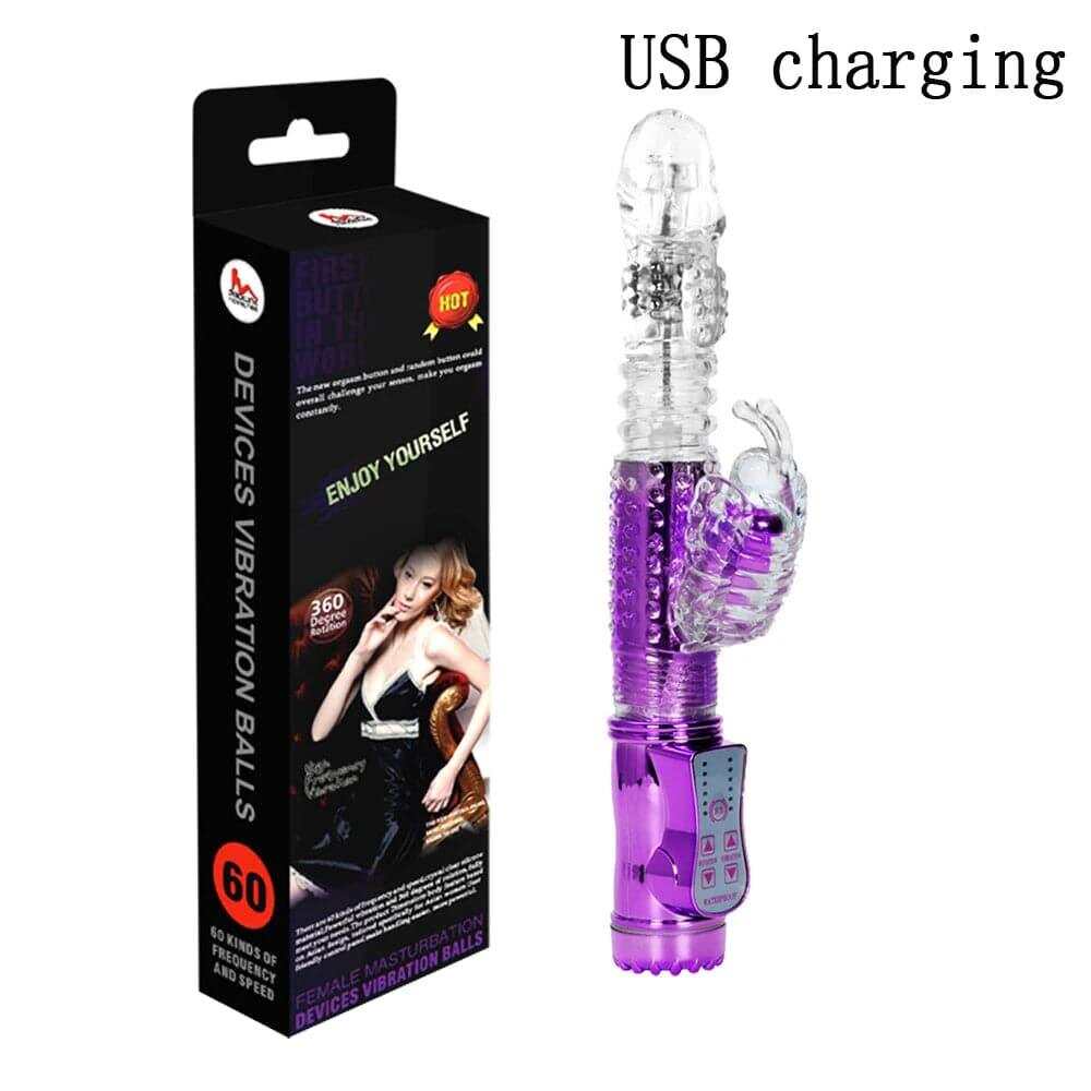 Telescopic G-Spot Rabbit Vibrator – Clit & Vaginal Massager