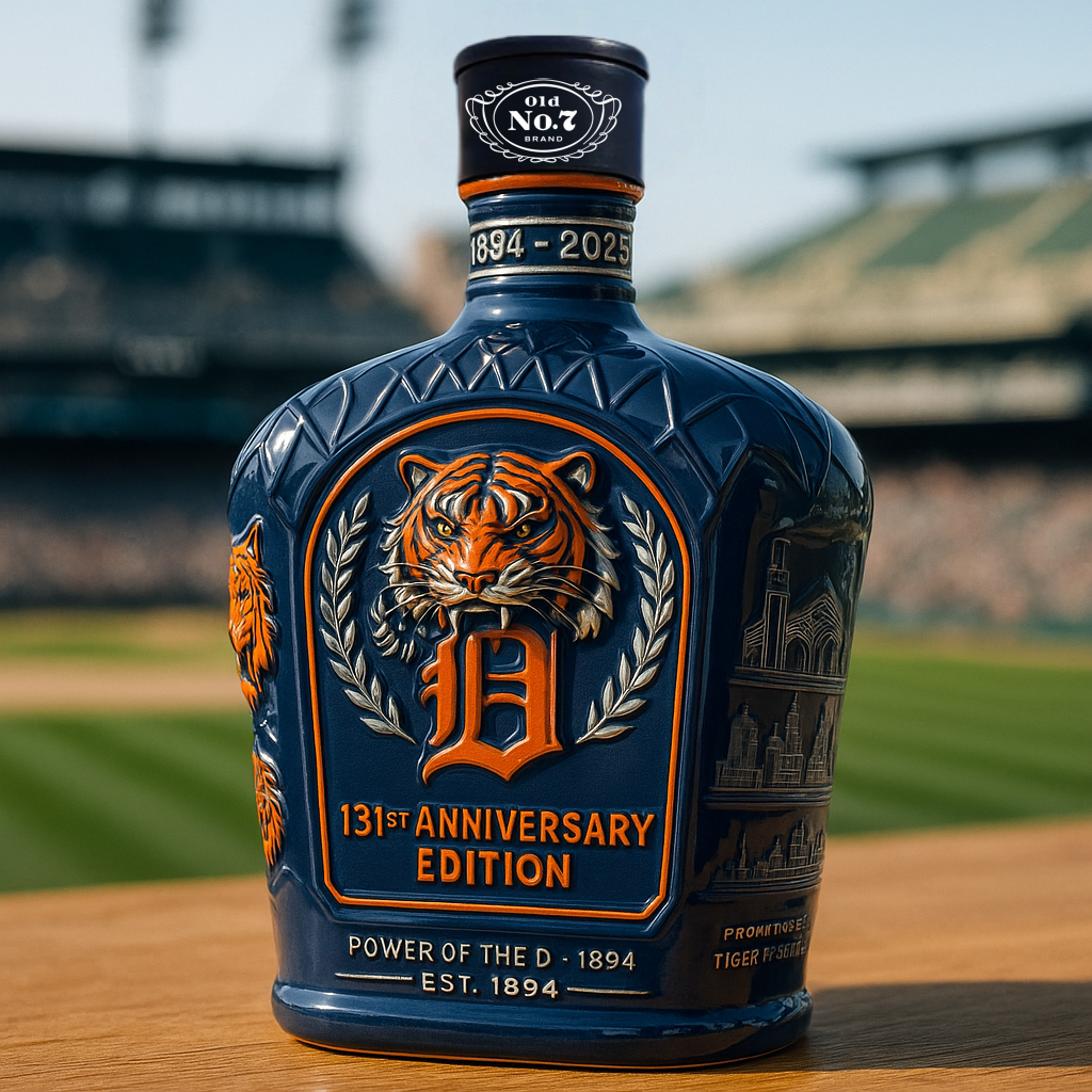 DET Tigers 131st Anniversary Whiskey Bottle