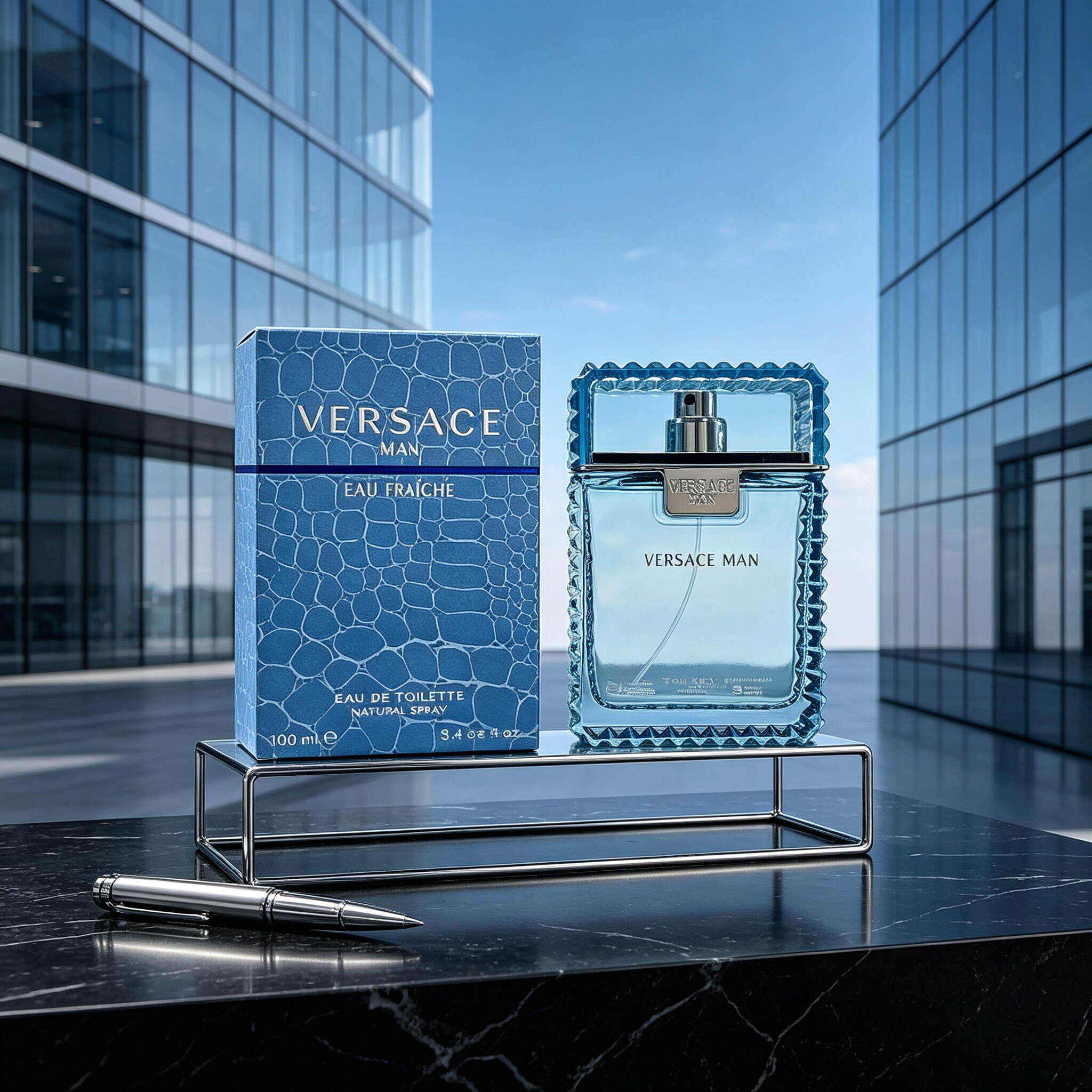 Versace Man Eau Fraiche EDT for Men Fresh Citrus Aquatic Woody Perfume 100ml