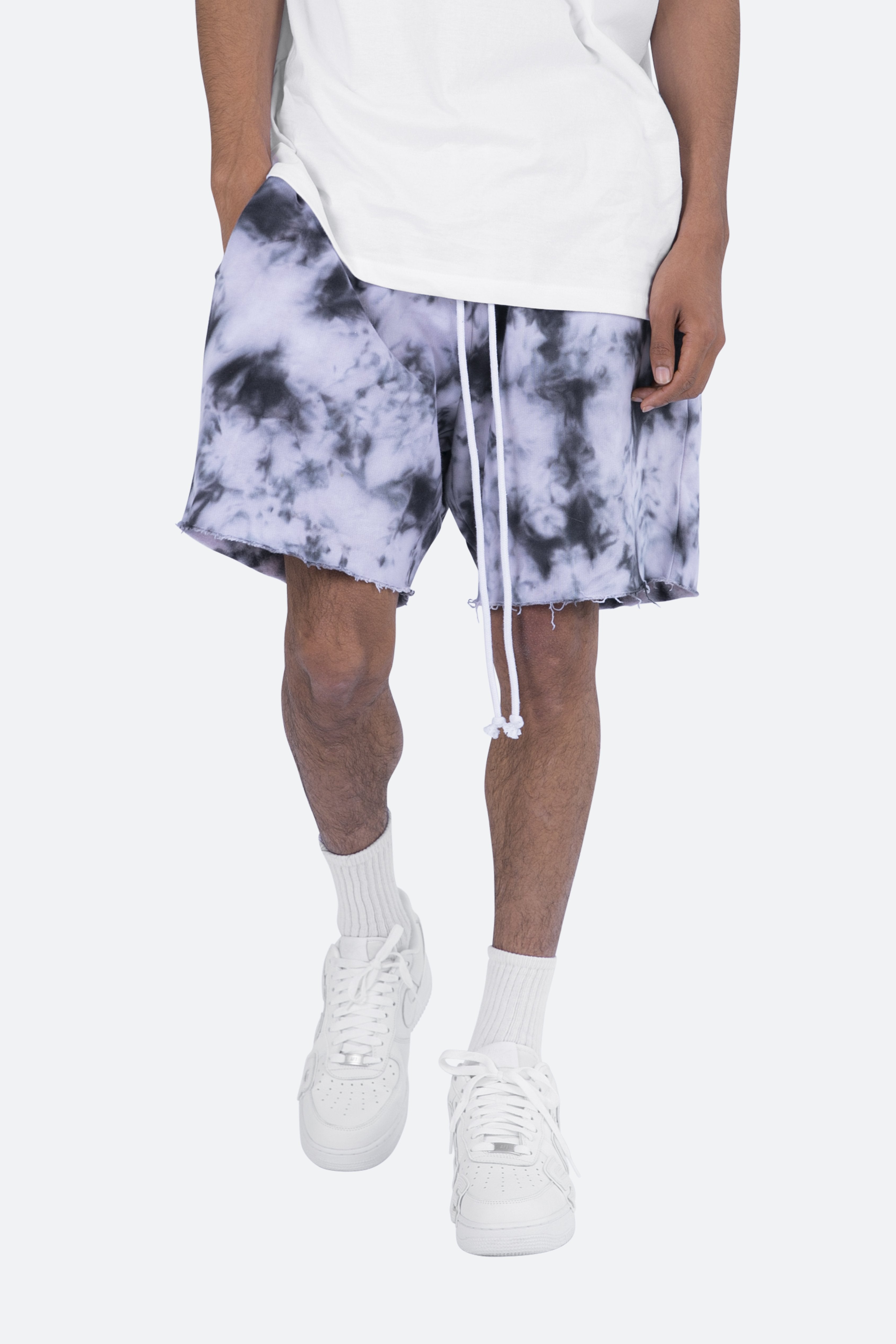 Cloud Wash Sweatshorts - Black/White