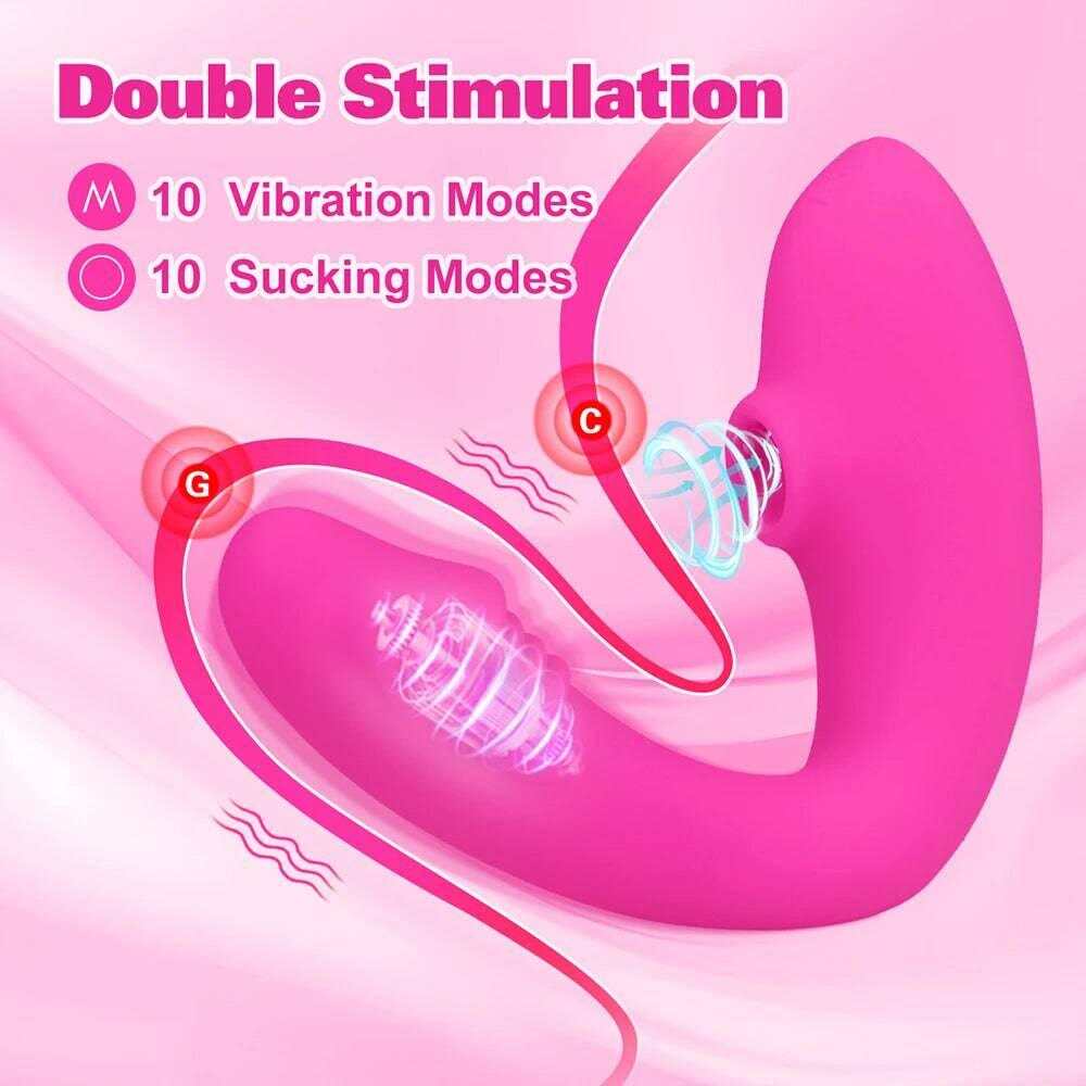 Sucking & Dual Dildo G-Spot Vibrator