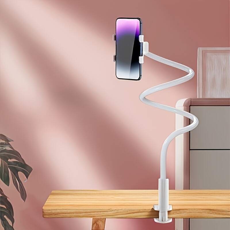 Phone and Tablet Holder, 360° Rotatable Angle Adjustment, Sturdy Durable Bedside Table Mount, Hand-Free Screw Tension Base, Suitable for Up to 30 People in a Household Use