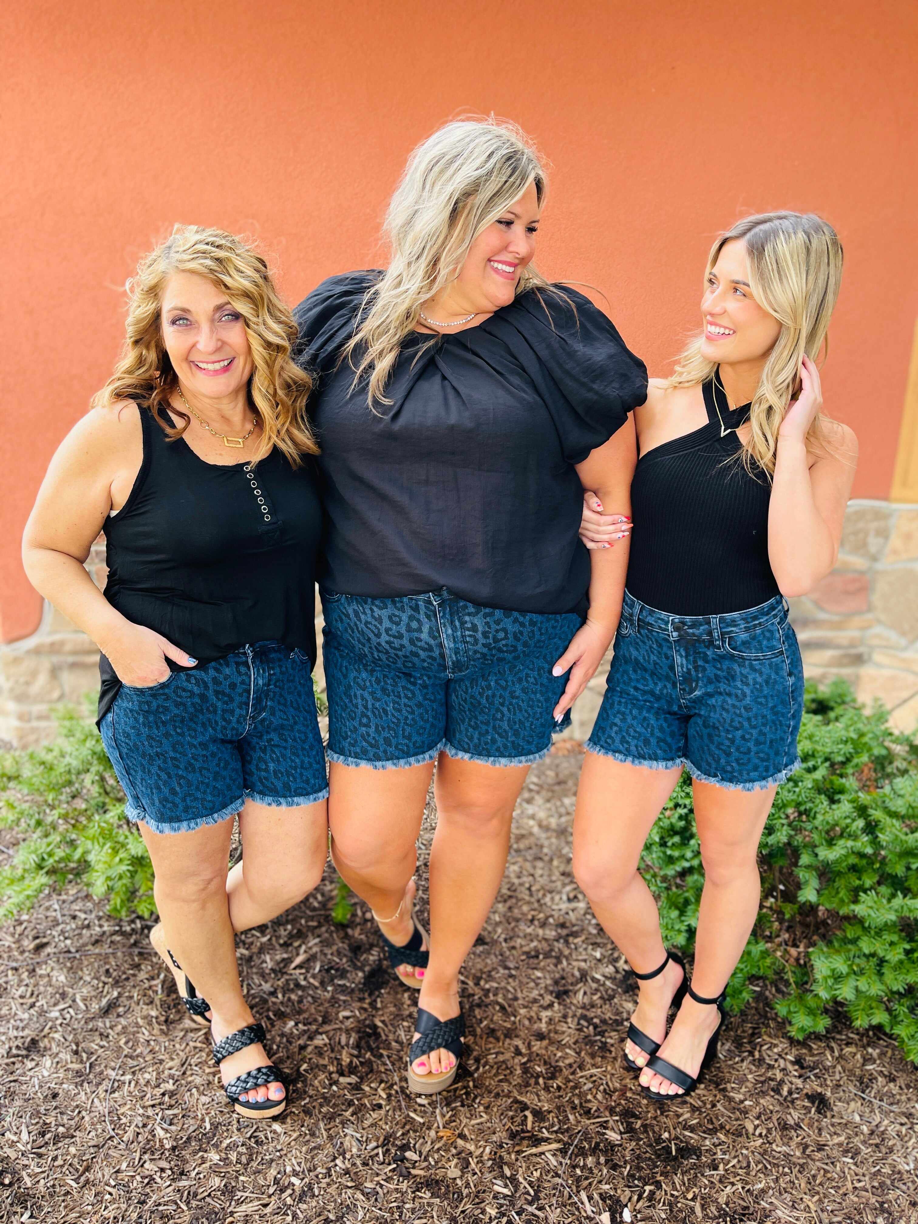 REG/CURVY Wild Ones Leopard Print Shorts