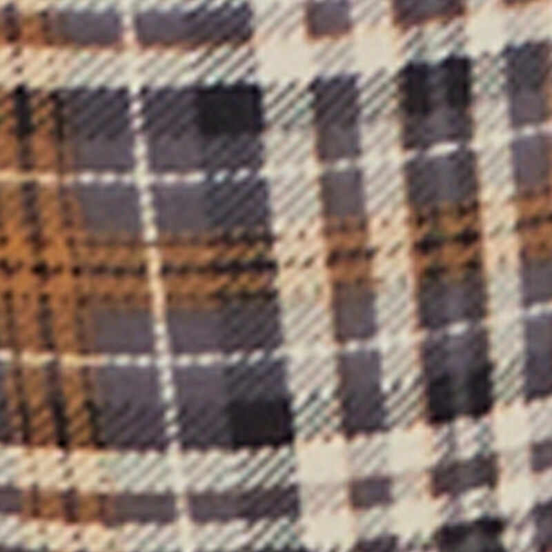 High Waisted Plaid Boot Cut Trousers with Belt