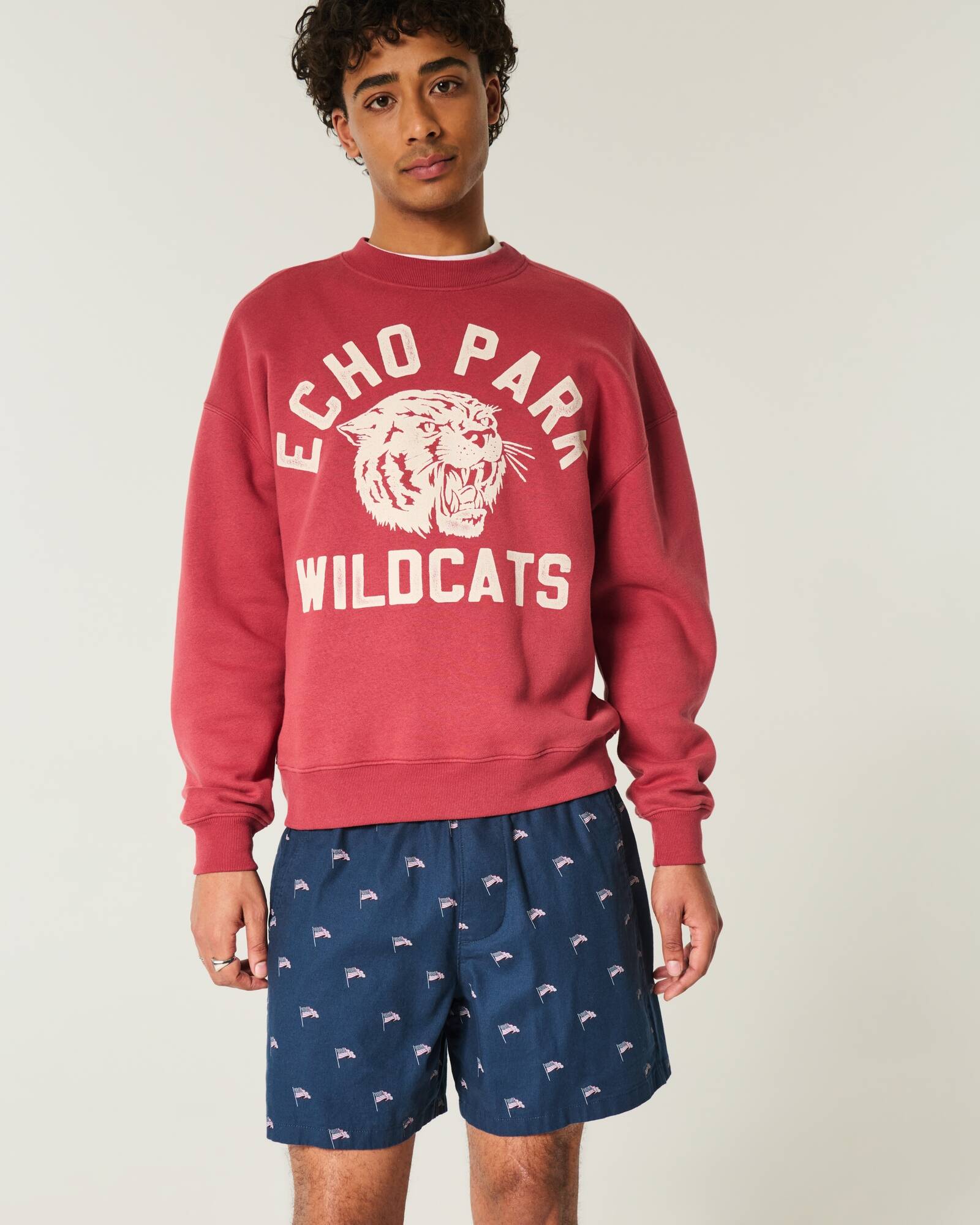 Mid-Thigh Linen-Blend Pull-On Shorts