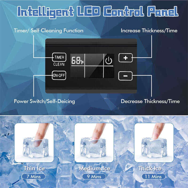 80 lbs/24H Commercial Undercounter Ice Maker Built-in & Freestanding Ice Cube Machine with Drain Pump & 25 lbs Capacity Ice Bin