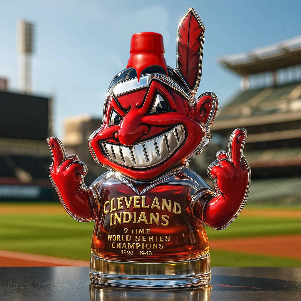 Cleveland Indians Chief Wahoo Whiskey bottle