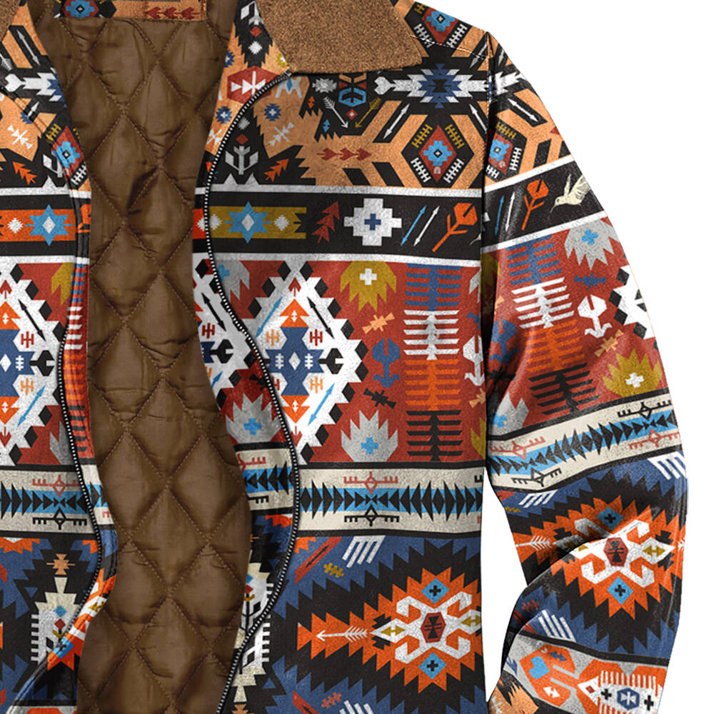 Men's Autumn & Winter Outdoor Casual Geometric Print Jacket