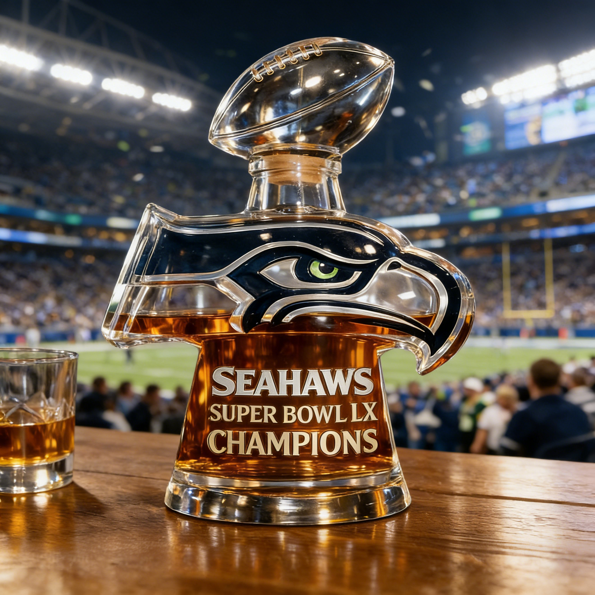 Seahawks Super Bowl LX Champions Decanter