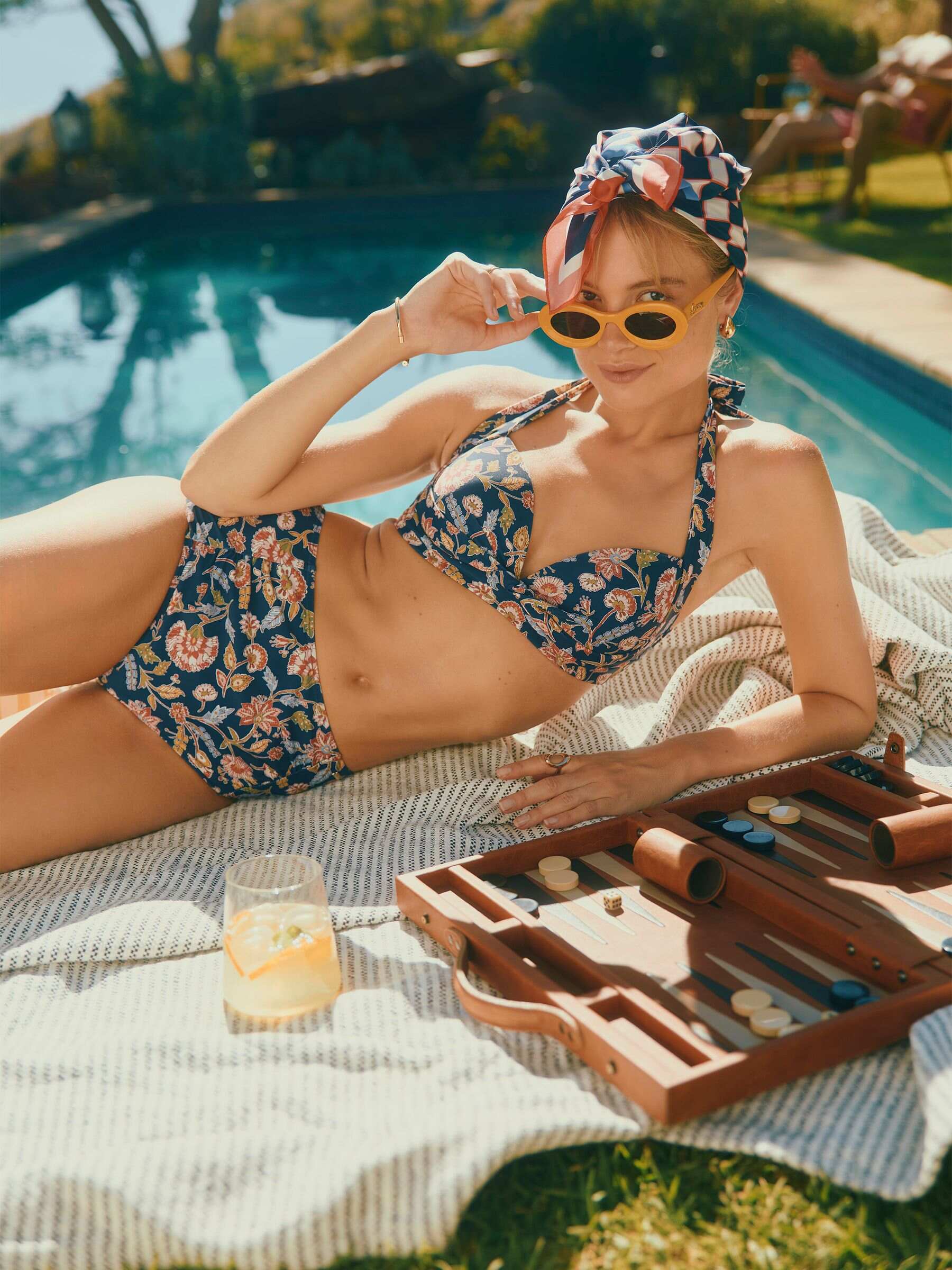 Jasmine Navy Bikini Top