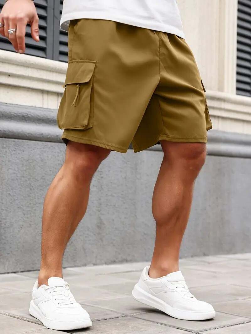 🔥Men's 8-Pack Plus Size Solid Flap Pocket Cargo Shorts