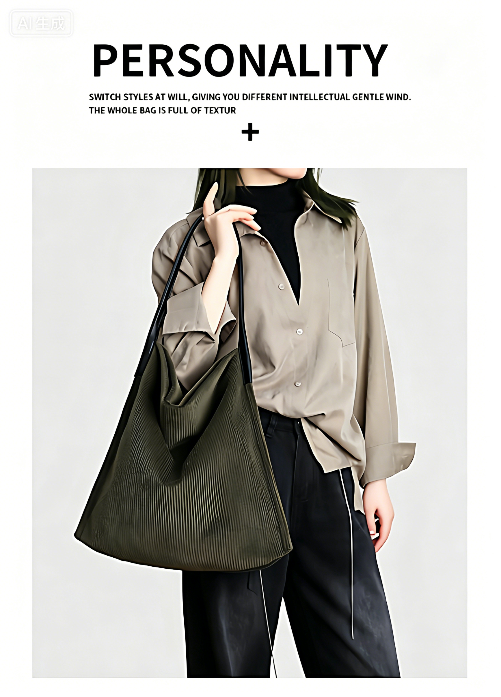 Fashionable womenbag with cowhide leather classic design