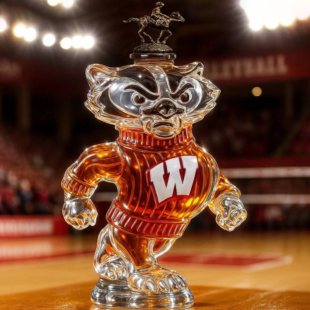 Wisconsin Badgers Whisky Bottle