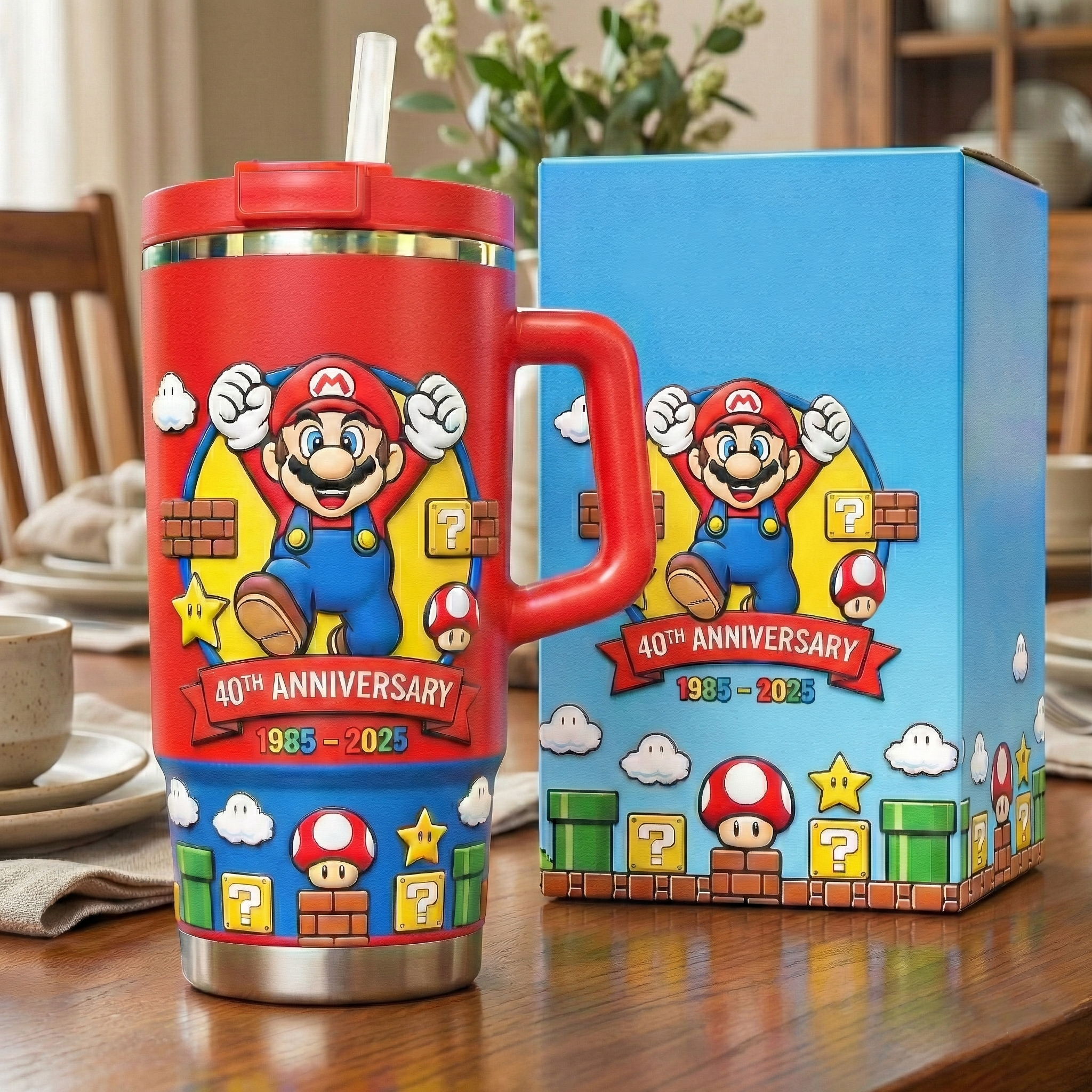 MARIO 40TH ANNIVERSARY INSULATED TUMBLER