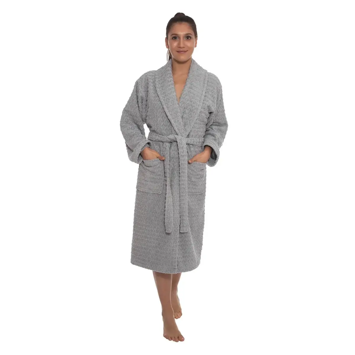 Ozan Premium Home Azure Bathrobes Collection 100% Turkish Cotton Unisex Terry Cloth Bathrobe