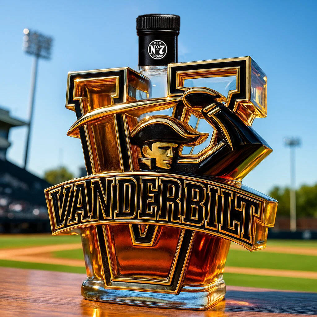 Vanderbilt Commodores Whisky Bottle