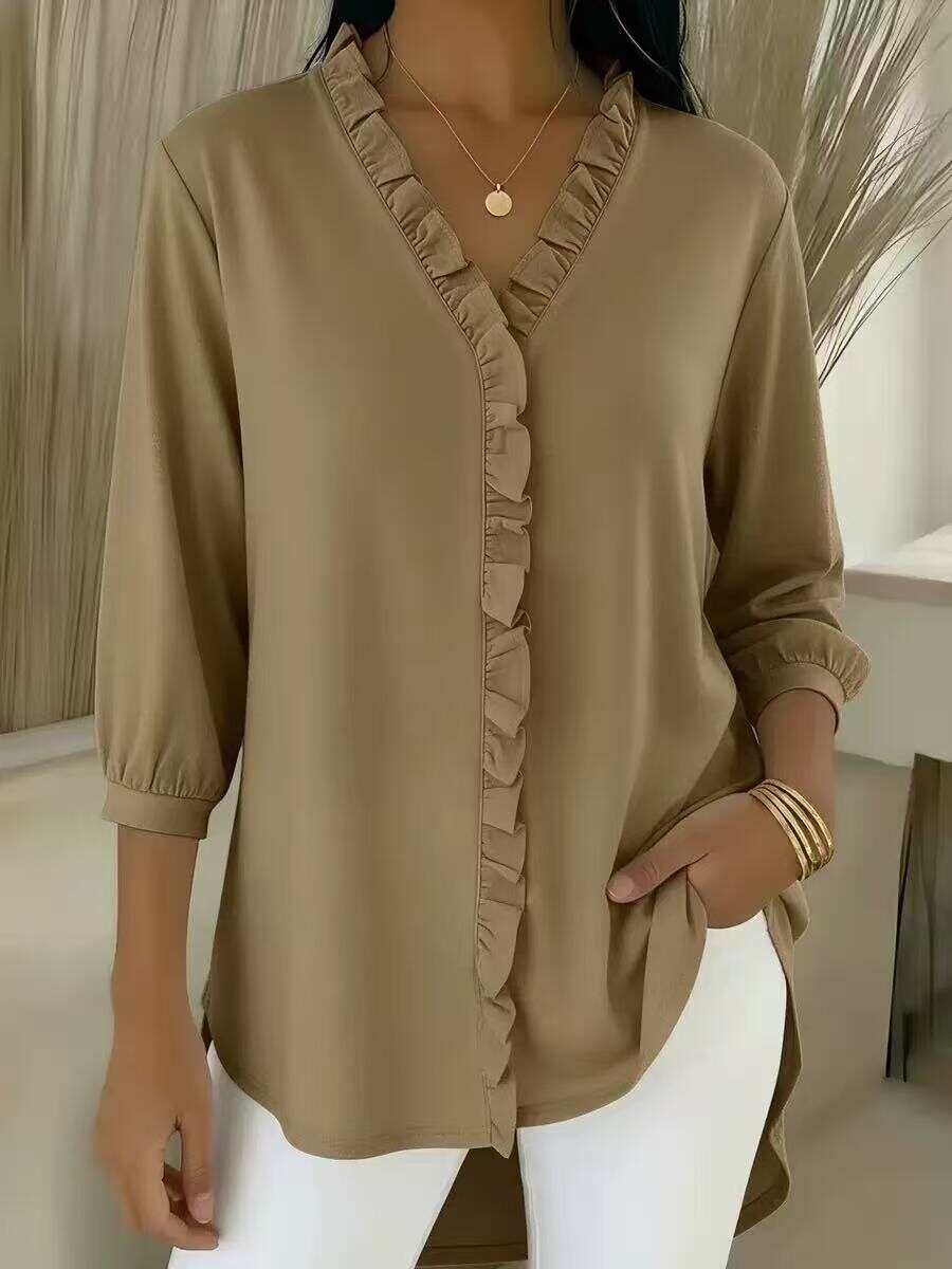🔥Summer Arrivals🌟Elegant Ruffled Collar Satin Blouse