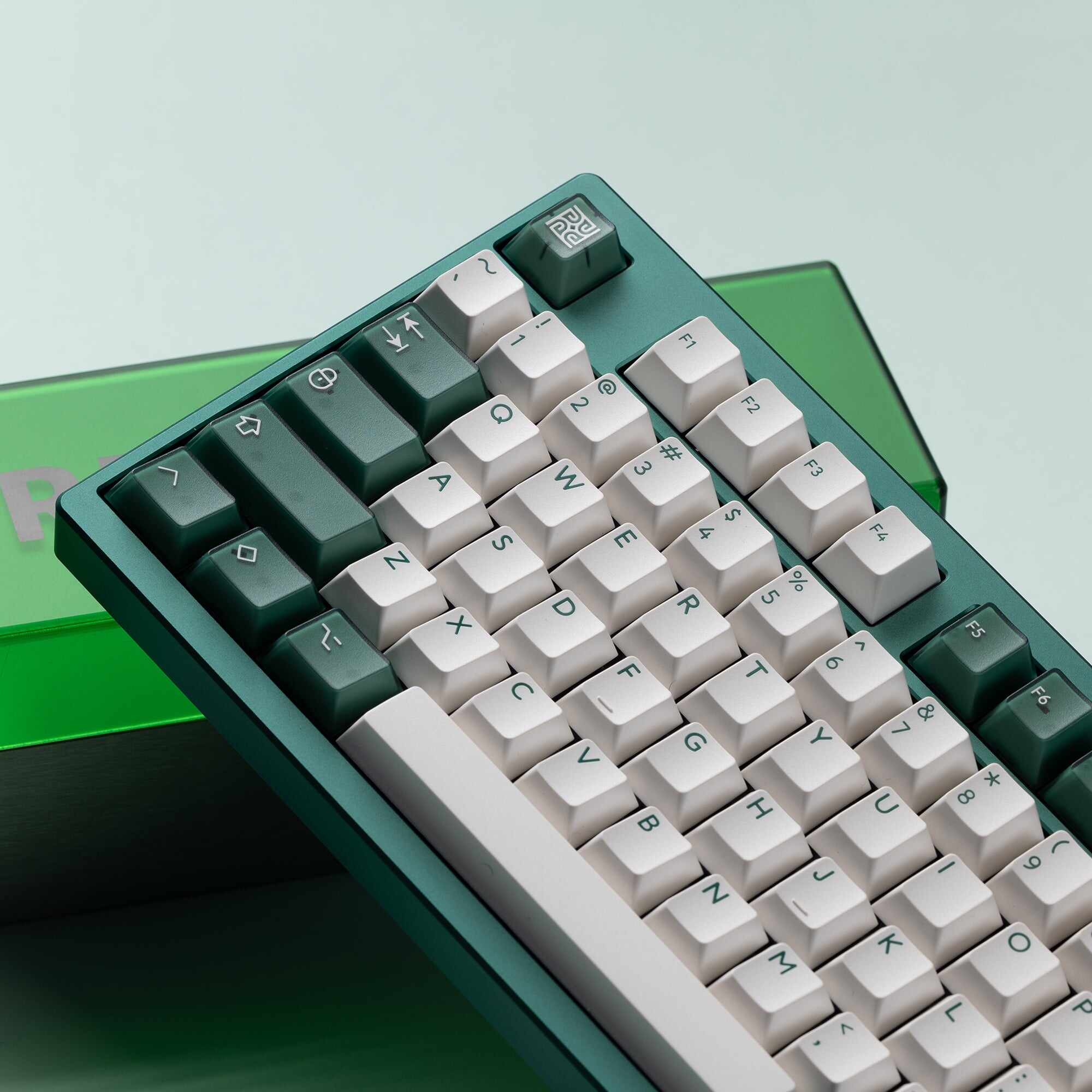 Ready to use Athena 1800 Anodized Pine green with Doubleshot Keycaps