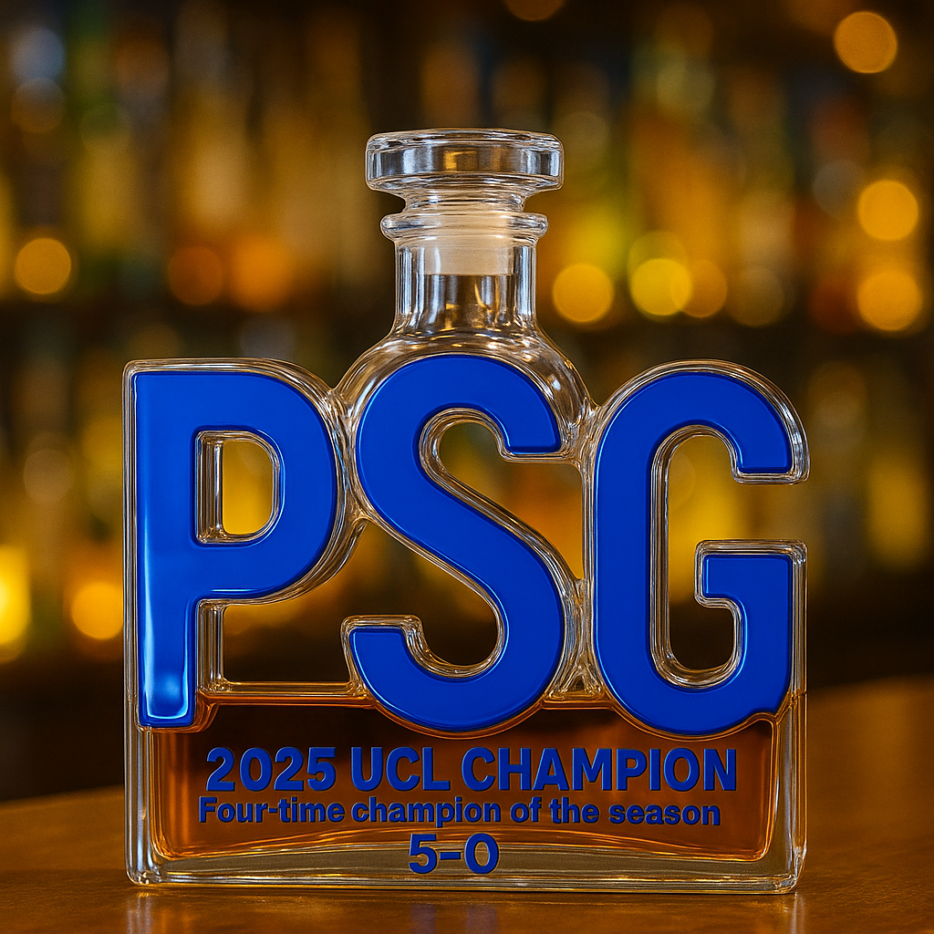 Paris Saint-Germain 2025 UCL Champion Whisky Bottle