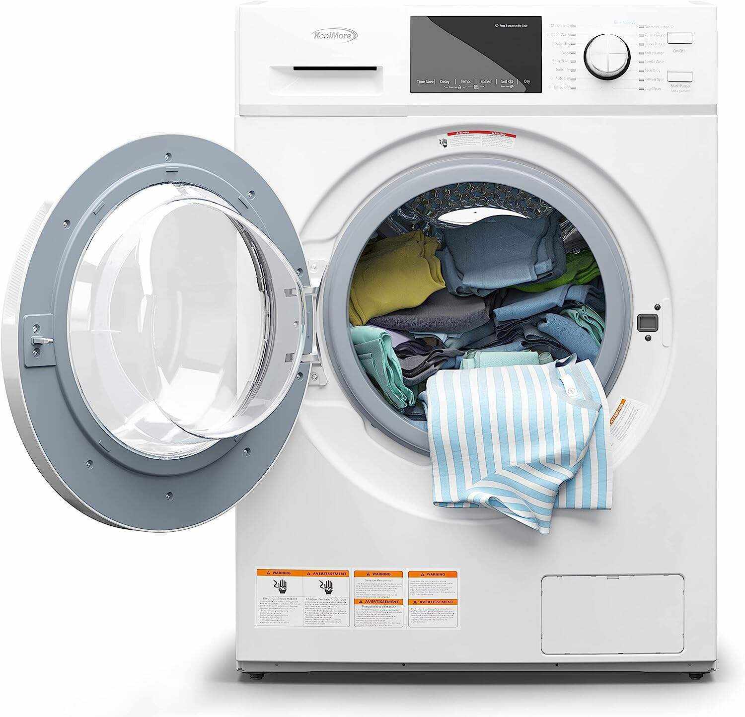 Front Load Machine, 2.7 Cu. Ft, Space Saving Unit with 20-Minute Quick, 12 Washing Cycles, Quiet Inverter Motor [120V], Medium (24