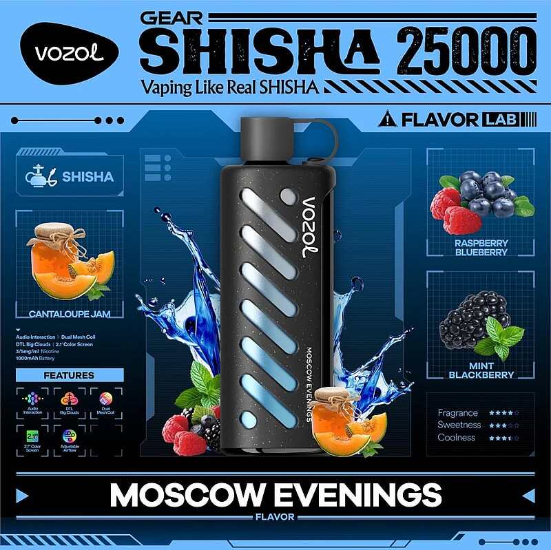 Vozol Gear Shisha 25K Puffs Disposable Vape|Dual Power Mode with Adjustable Airflow