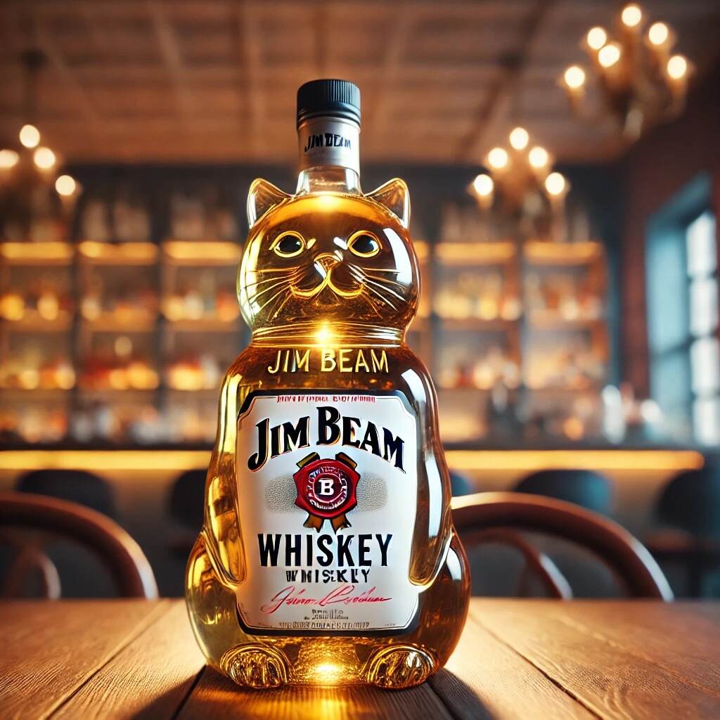 Cat Whiskey Bottle