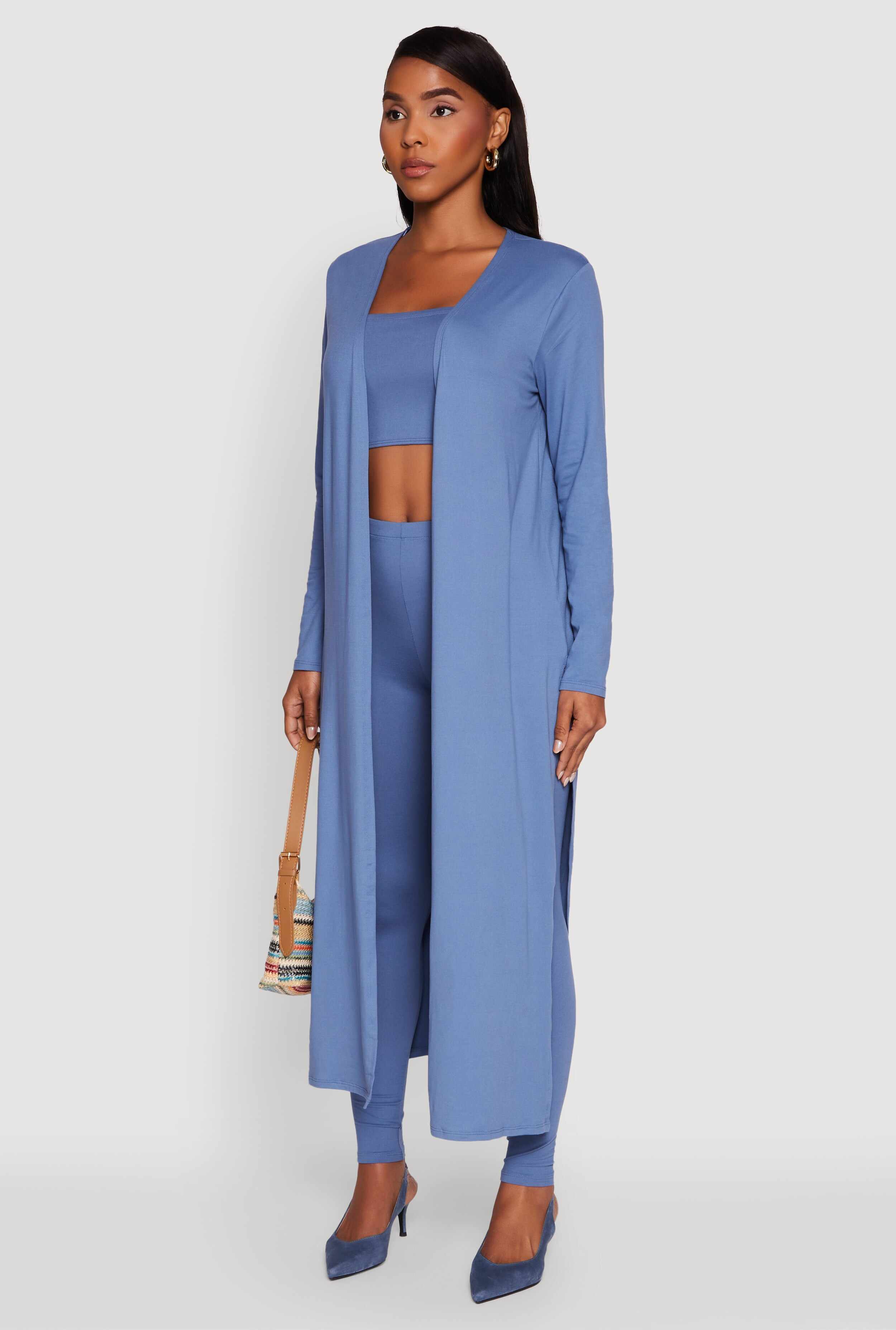 Long Sleeve Side Slit Maxi Duster