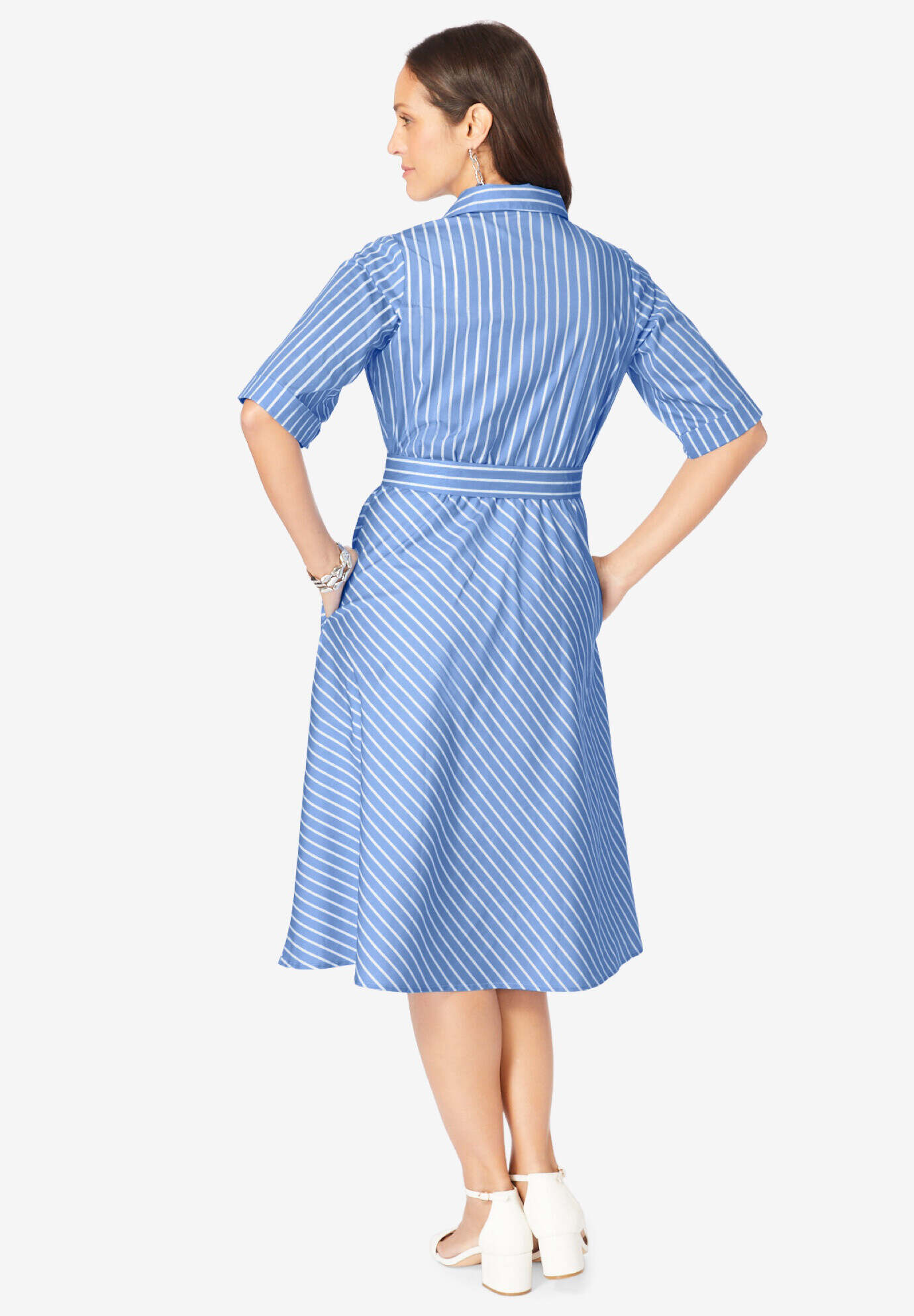 Stretch Poplin Shirtdress