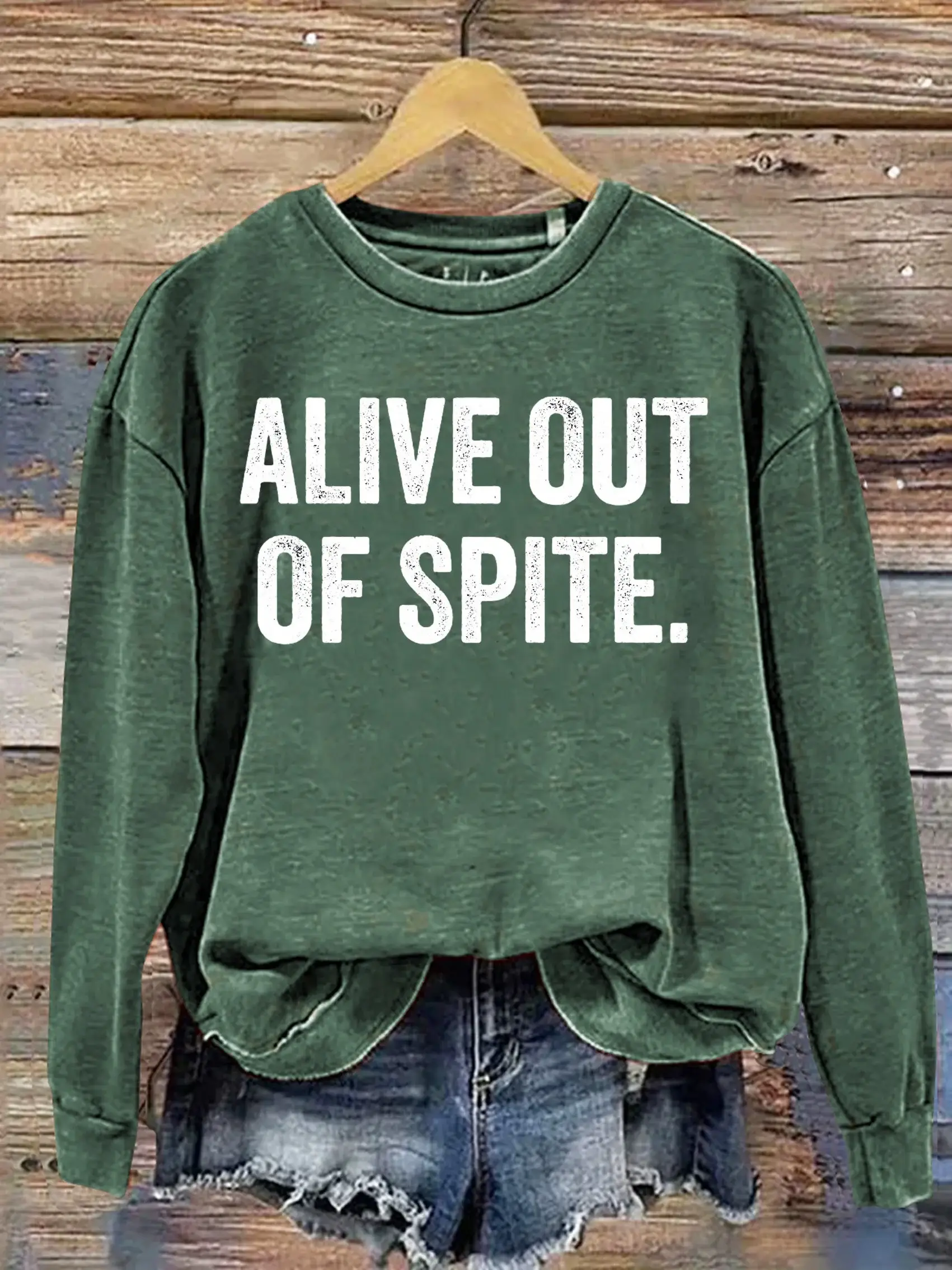 Alive Out Of Spite Mental Health Awareness Art Print Casual Sweatshirt
