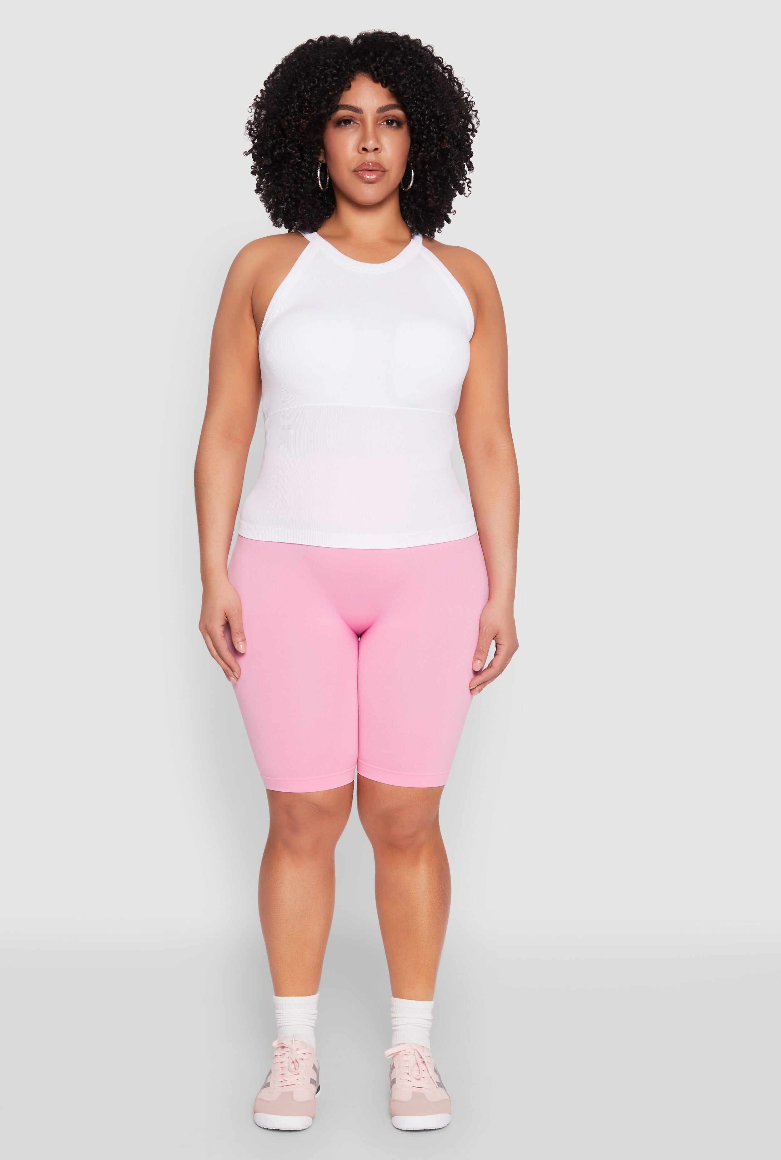 Plus Size Seamless High Neck Tank Top