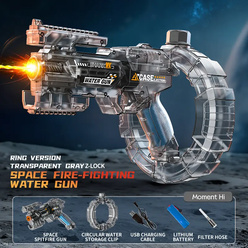 LED Electric Water Blaster with Space Energy Ring Design, High-pressure & Long-range, Large Capacit【Safe & Harmless Water Gun Toy】