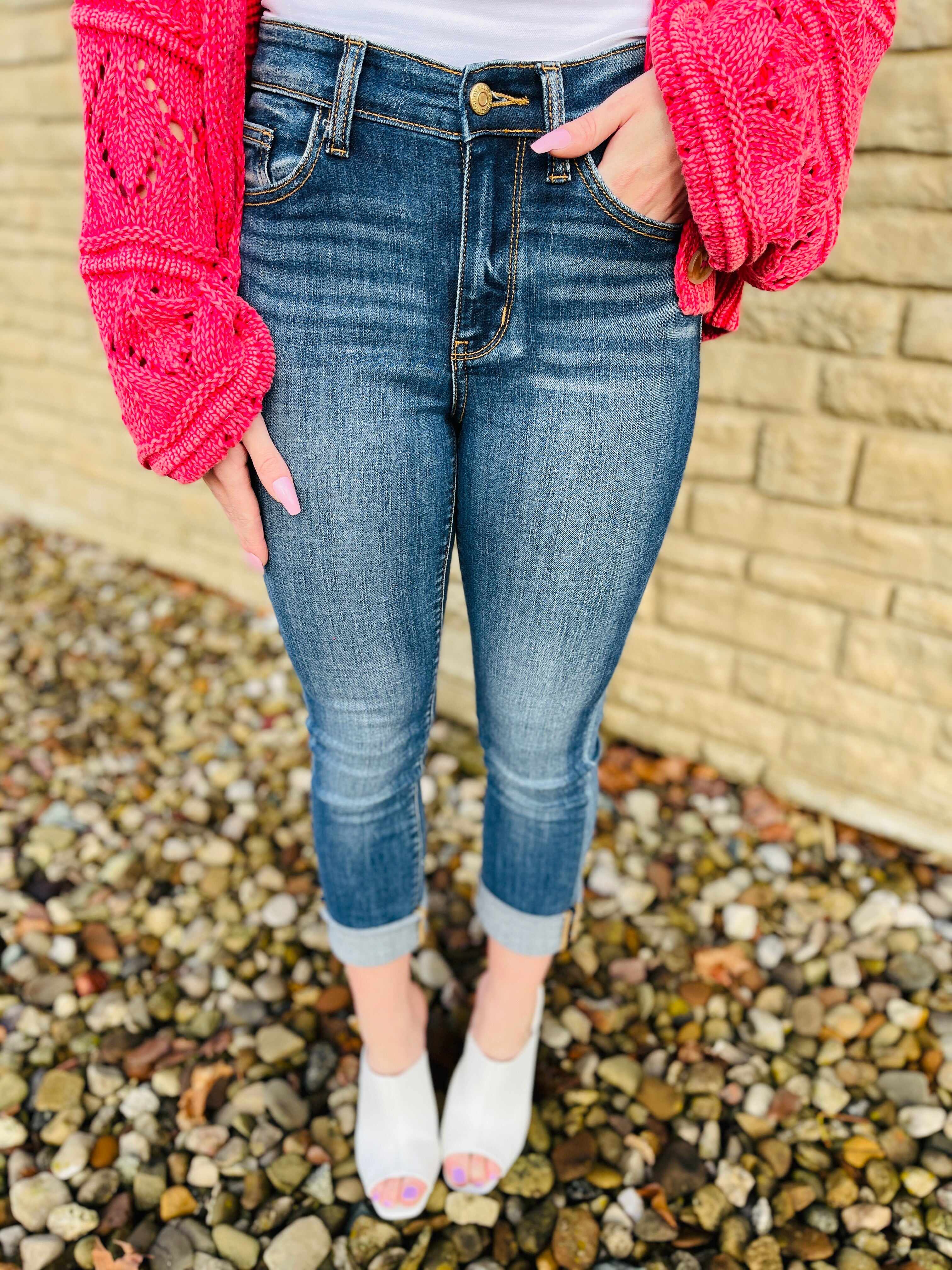 PLUS/REG Two in One Cuff This Way Skinny Jean / Capri